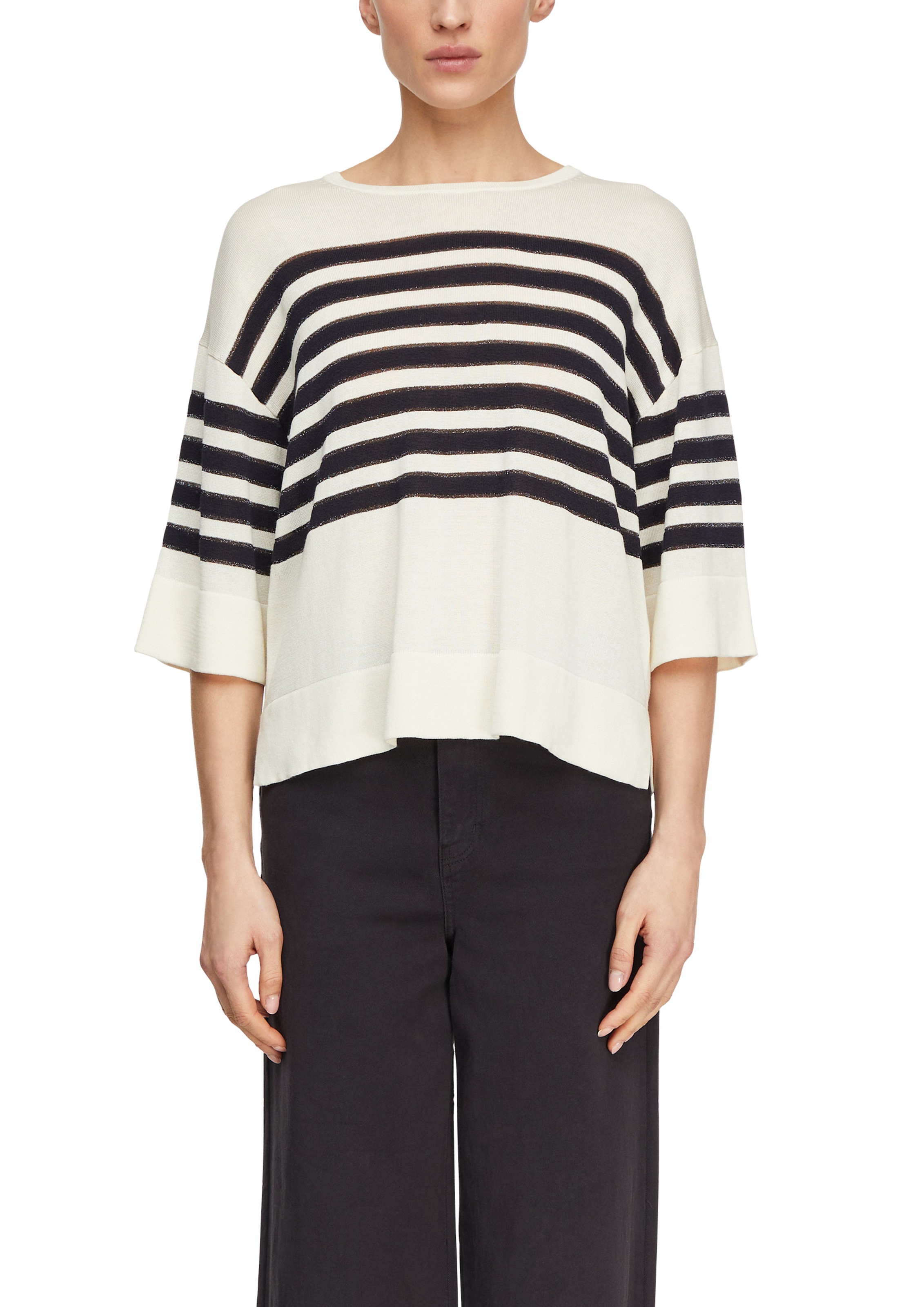 Image of Comma Strandpullover mit 3/4-Ärmeln, atmungsaktiver und elastischer Materialmix
