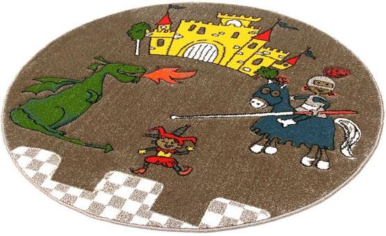 Image of Festival Kinderteppich »Momo Ritter«, rund, 13 mm Höhe, Ritter mit Drachen Design, Kurzflor bei Ackermann Versand Schweiz