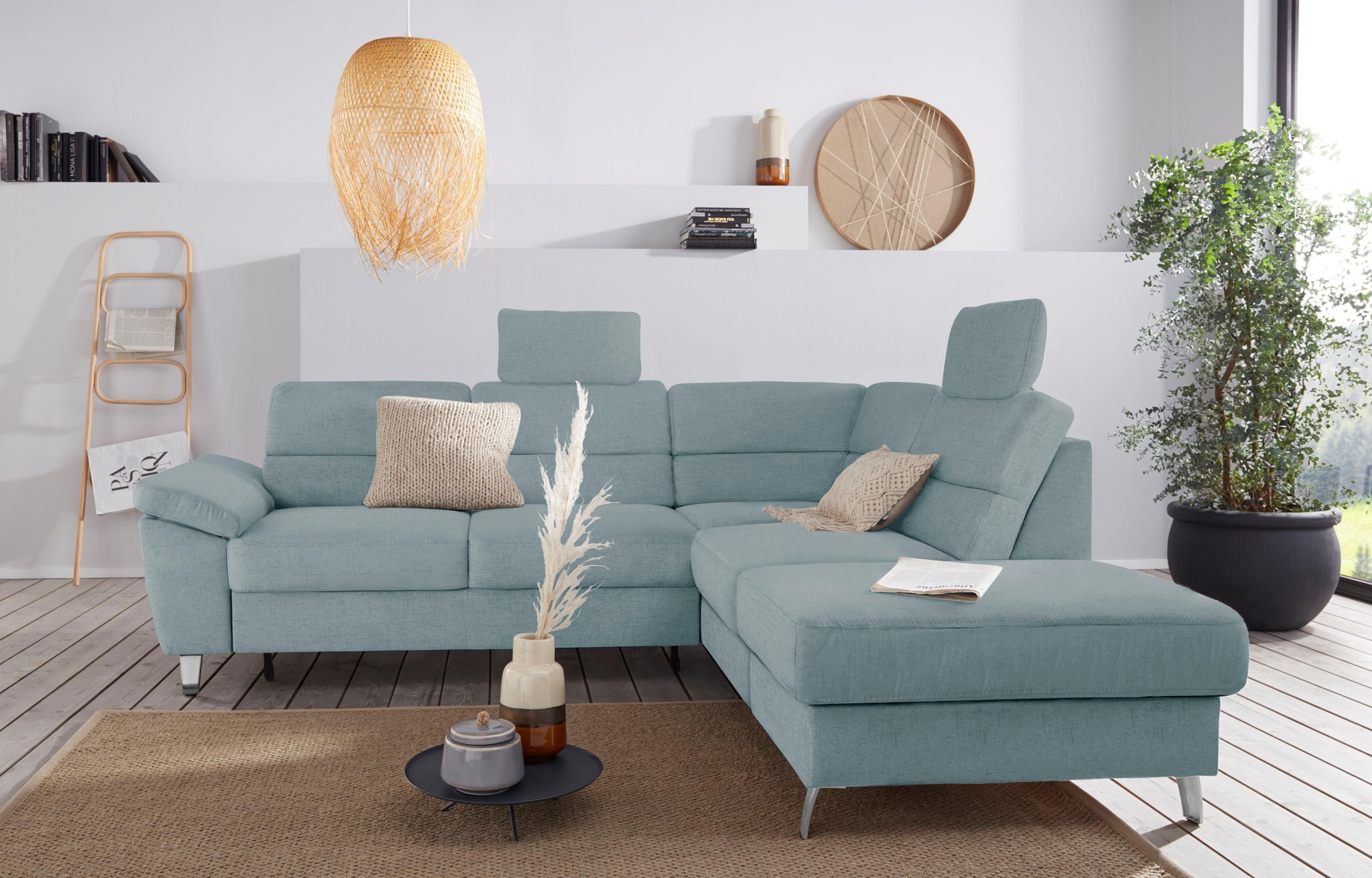sit&more Ecksofa »Sorano L-Form«, wahlweise mit Bettfunktion und Bettkasten