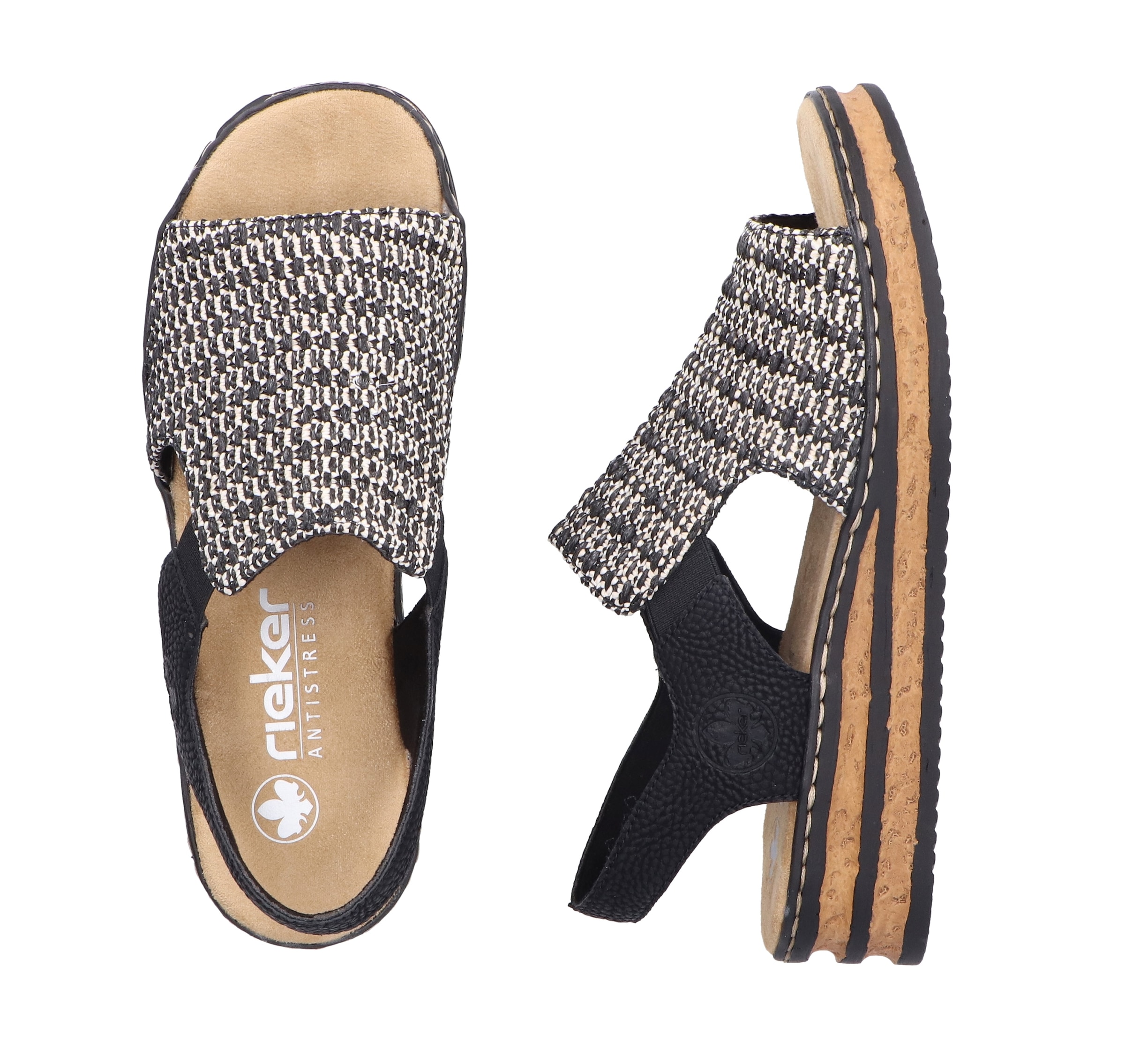 Rieker Sandales compensées  Sommerschuh, Strandschuh, Sandale in Flechtoptik