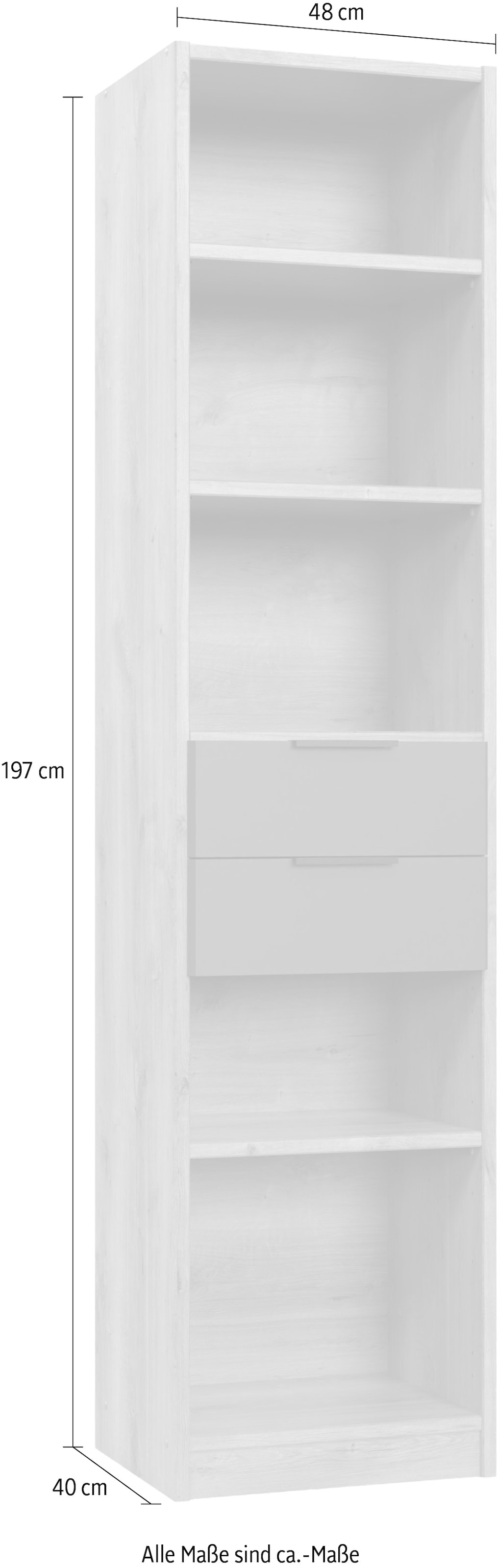 Wimex Étagère sur pied »Texel inkl. zwei Schubladen und 5 Stauraumfächern« mit Metallgriffen