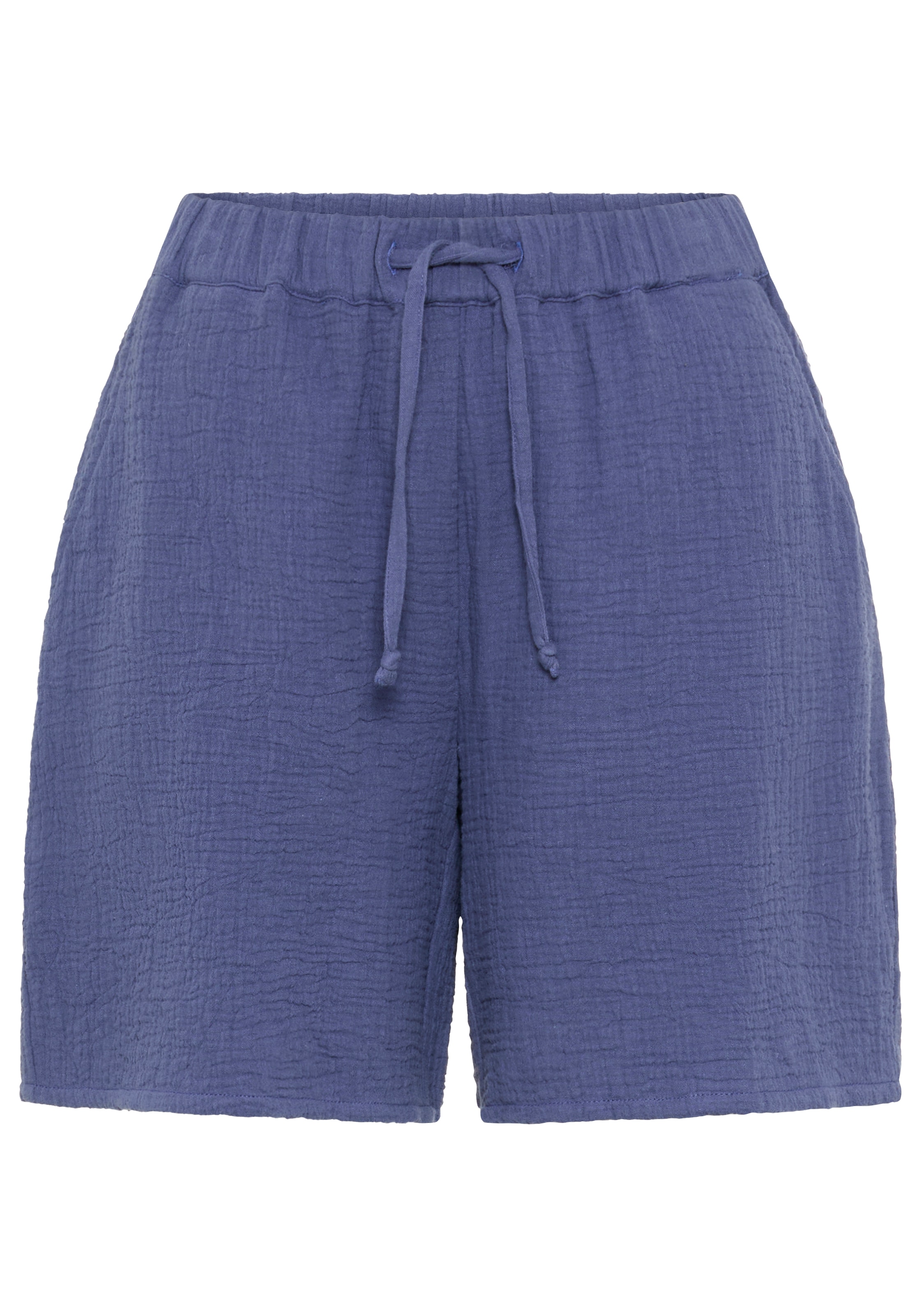 Laura Scott Short  feminine Stoffhose, aus Baumwolle, leichtes Webmaterial, unifarben