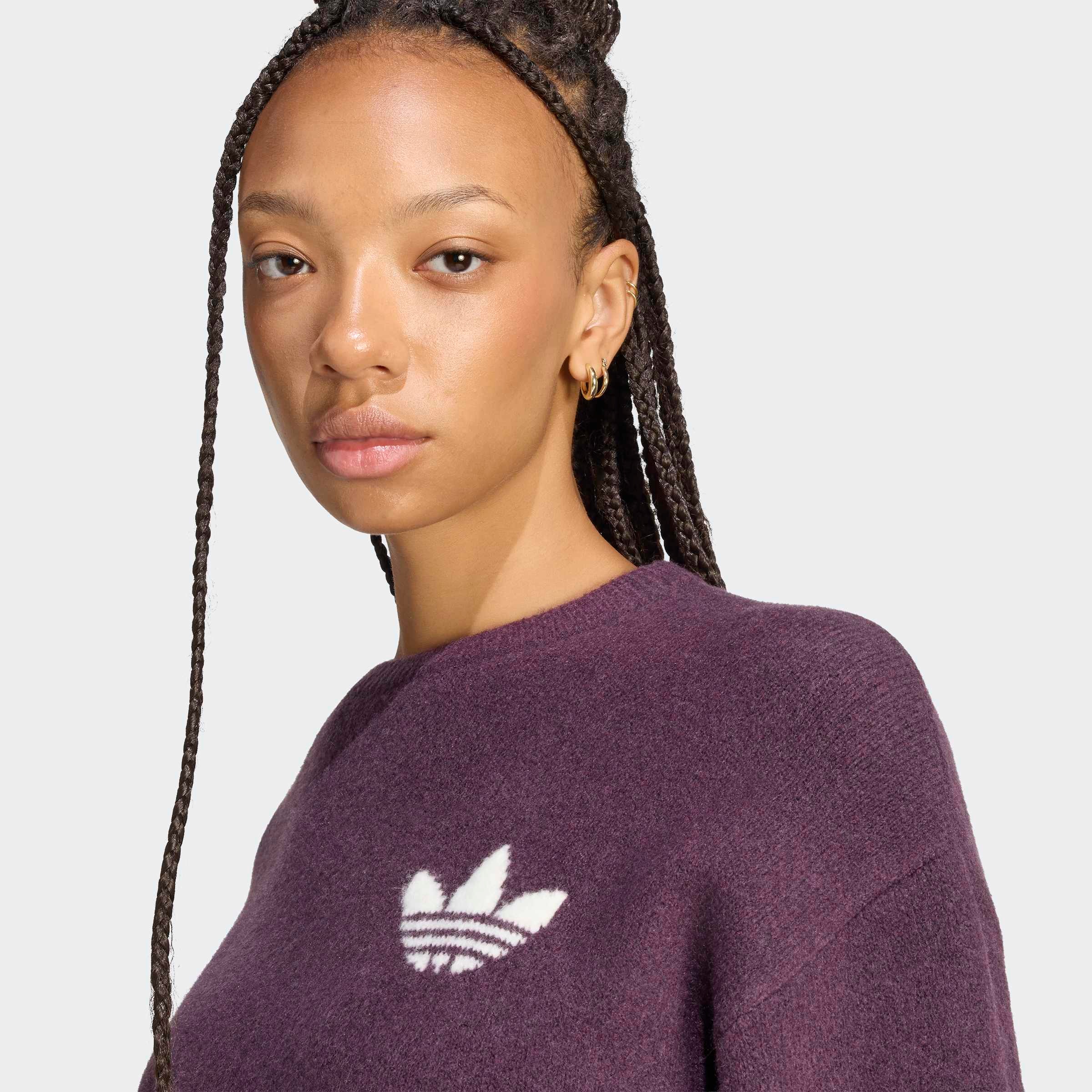 adidas Originals Kapuzensweatshirt »ESS KNIT TIPPING CREW«, Strickpullover, locker geschnitten

