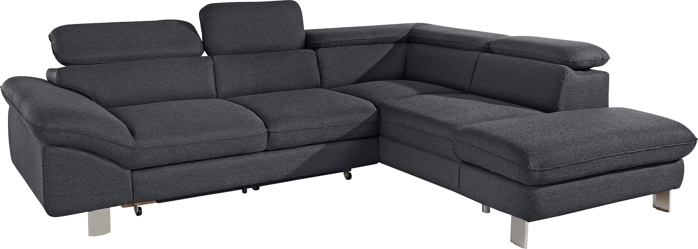 COTTA Polstergarnitur »Driver L-Form«, (Set, 2 tlg.), Set bestehend aus: Ecksofa mit Kopfteilverstellung & Hocker