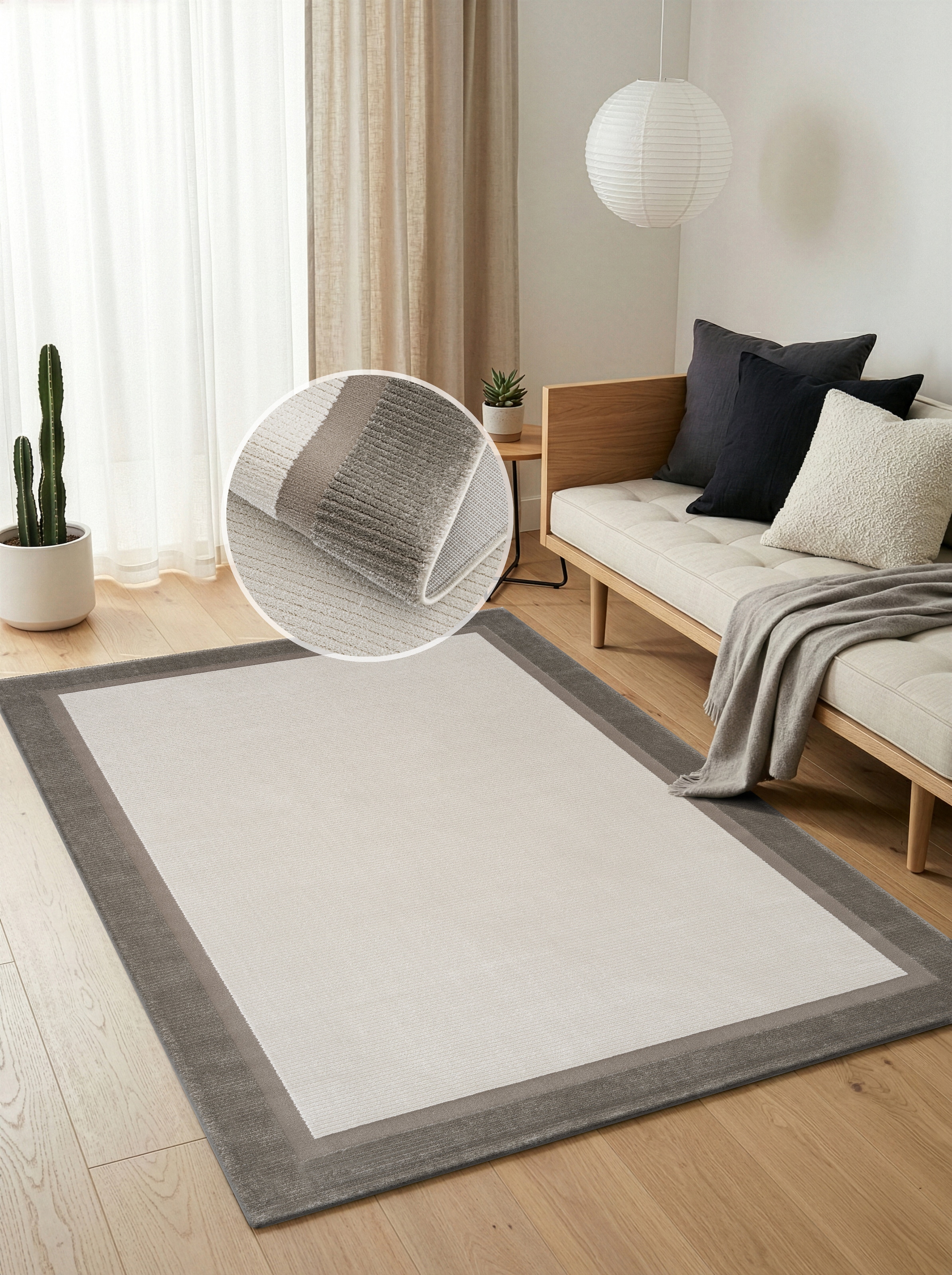 Image of Calvin Klein home Teppich "Dark Pulse, mit Rahmen, Designerteppich" rechteckig 6 mm Höhe elegantes Design, Wohnzimmer, Schlafzimmer, Esszimmer