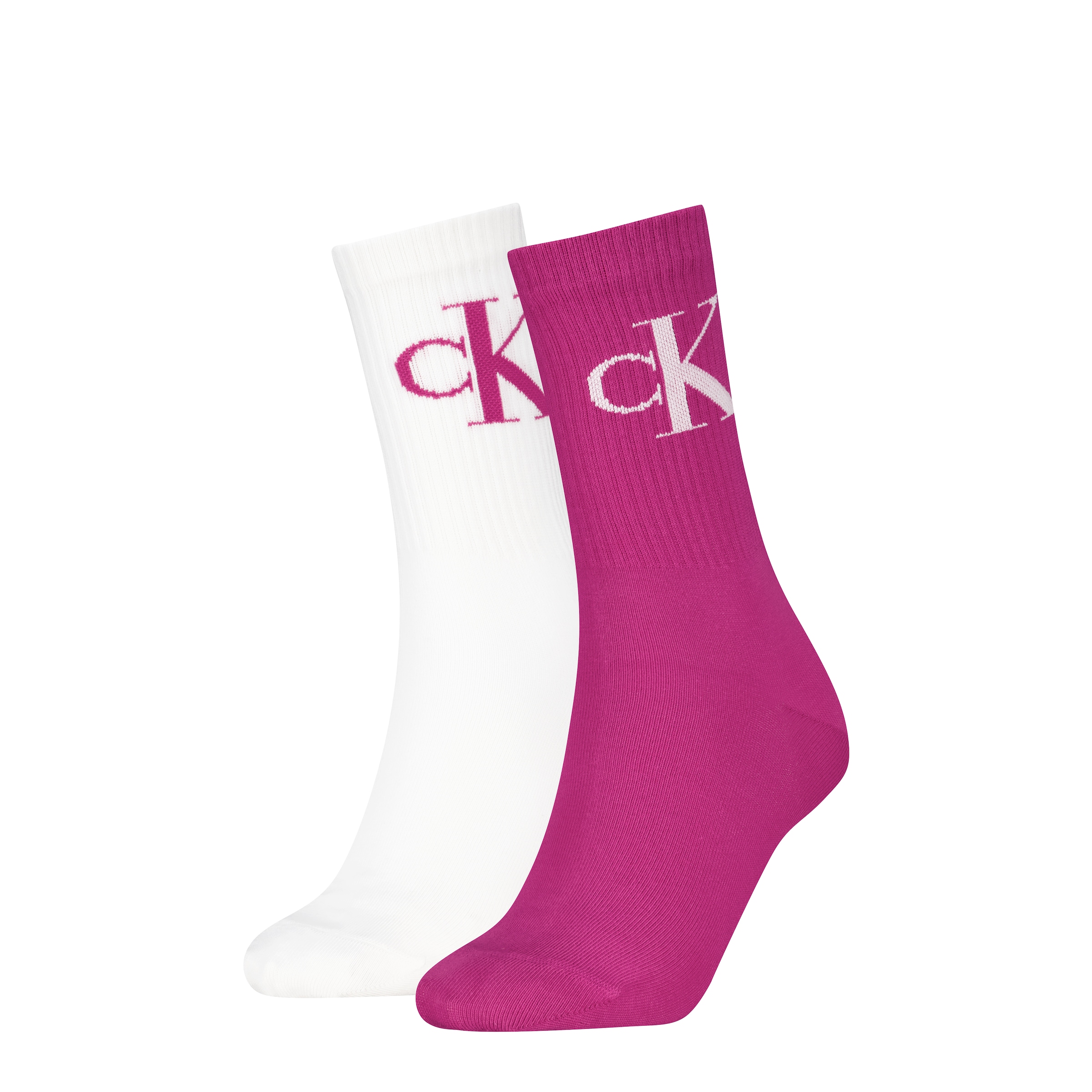 Image of Calvin Klein Jeans Socken "CKJ WOMEN SOCK 2P MONOGRAM" 2 Paar, 2 Paar tlg. mit extra breitem Bündchen, Cotton-Mix, elastisch