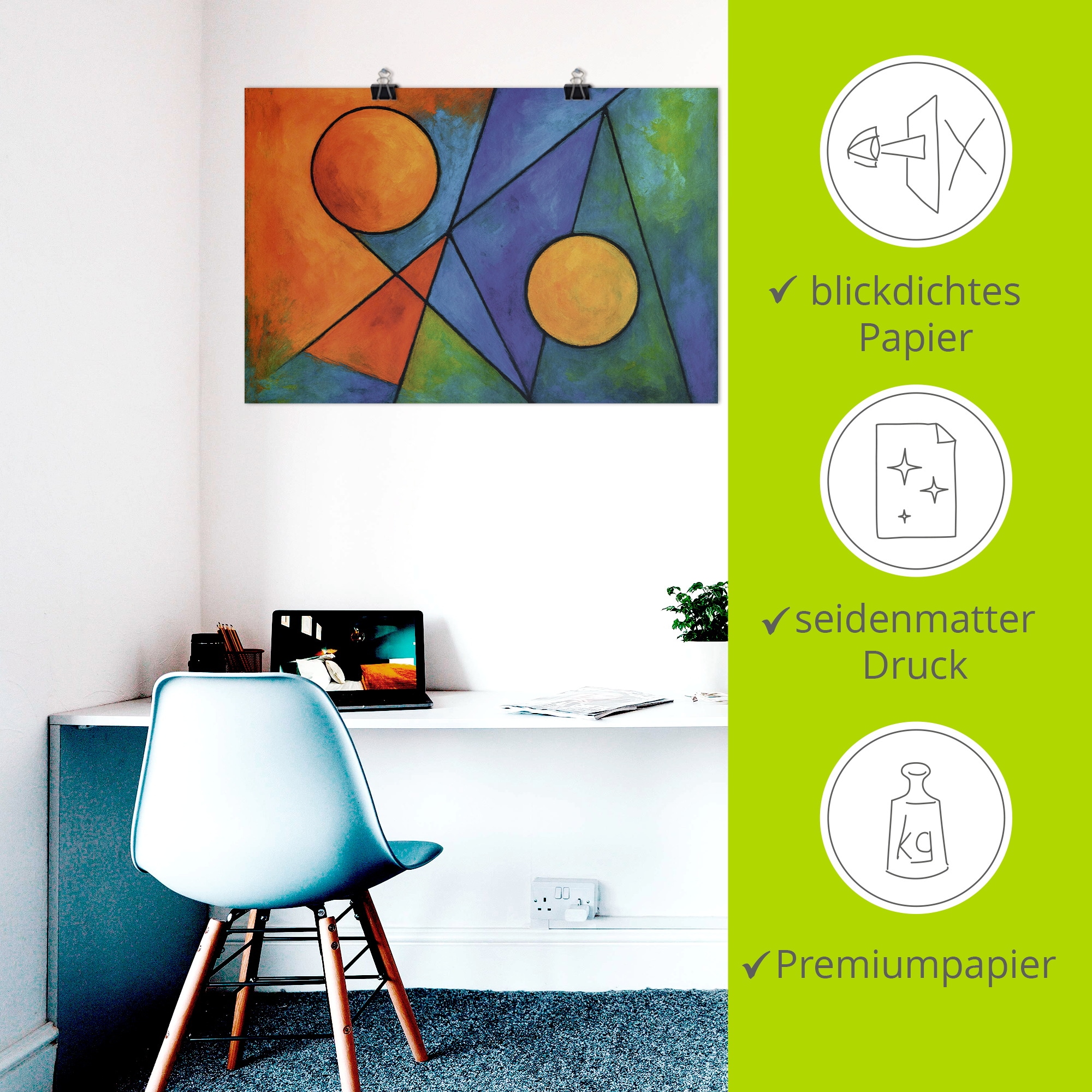 Artland Wandbild »Farbkomposition im Gleichgewicht« Muster 1 Stk. tlg. als Alubild, Leinwandbild, Poster, Wandaufkleber in verschied. Grössen