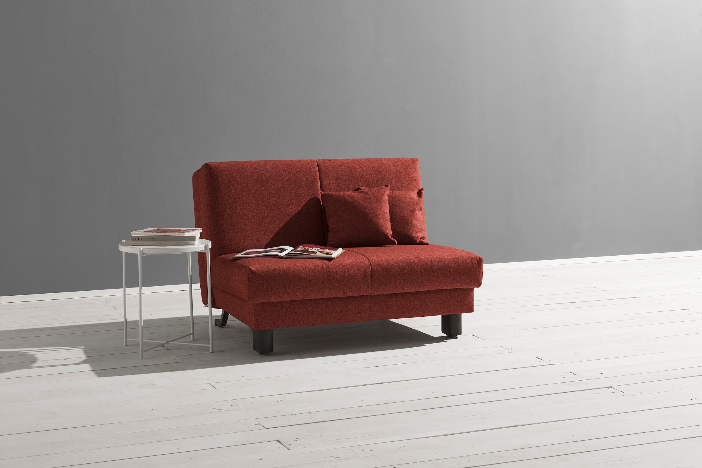 ell + ell Schlafsofa »Enny«, Liegefläche Breite 120 oder 140 cm, Liegehöhe 40 cm, Füsse schwarz