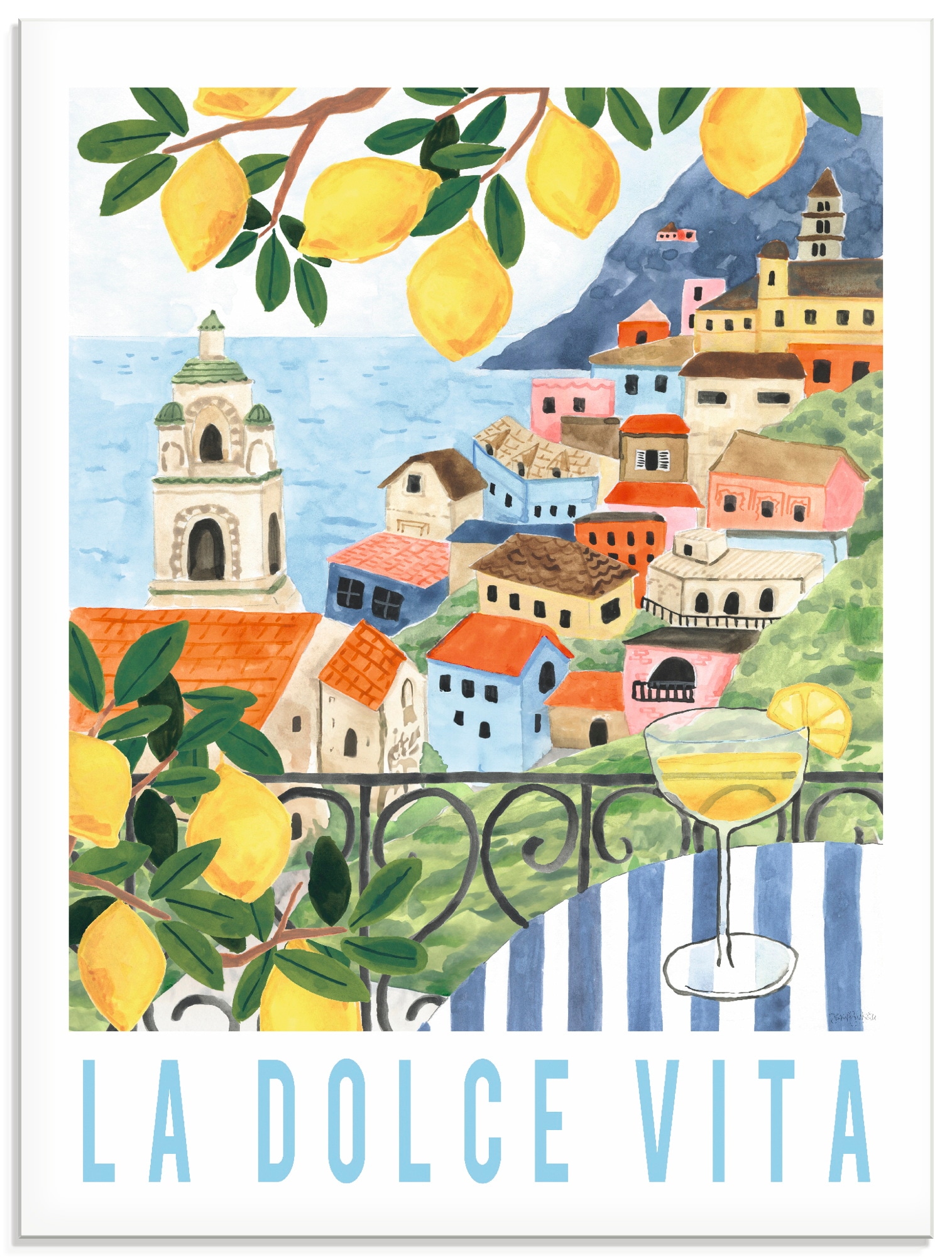 Image of Artland Glasbild "Mediterranean View I" Meer Bilder 1 Stk. tlg. in verschiedenen Grössen