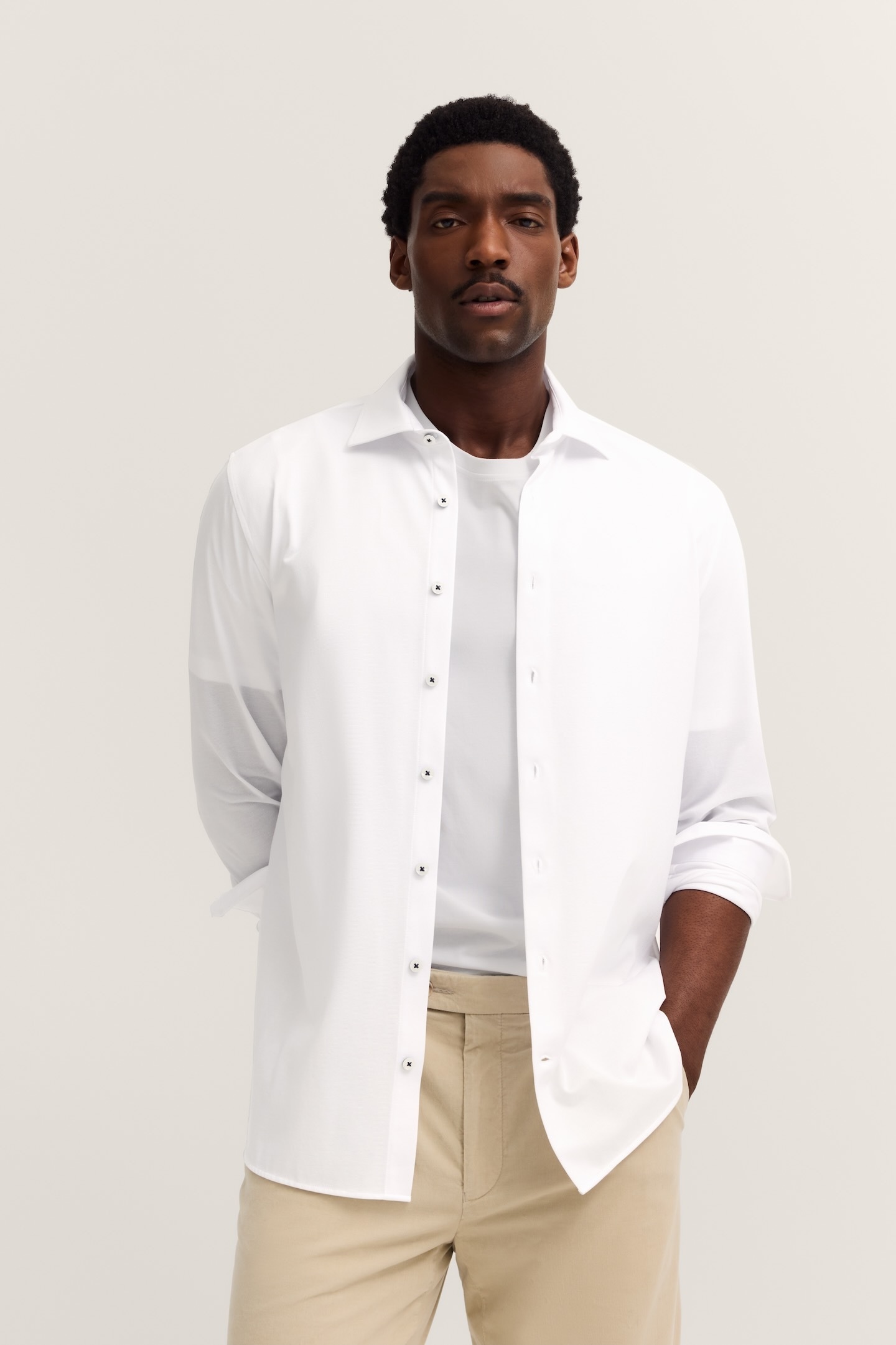 Image of bugatti Langarmhemd "Modern Fit" mit Kent-Kragen und Stretch-Funktion