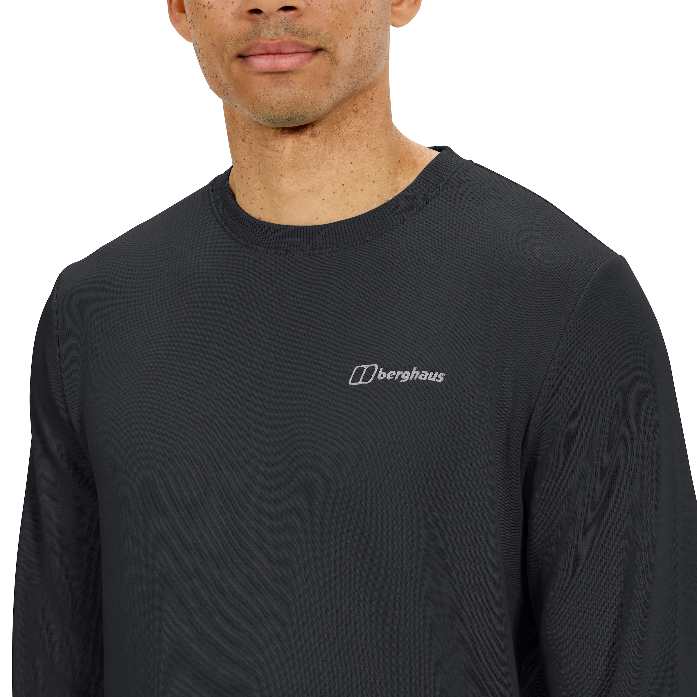 Berghaus T-shirt à manches longues »M LOGO CREW LIGHT« superwarme Schicht, sportlicher Stil, Rundhalsausschnitt