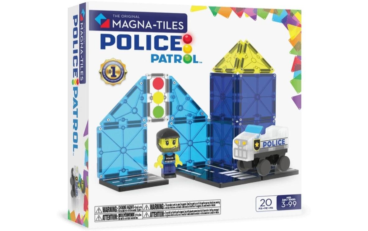 Image of Steinbaukasten "Magna-Tiles Police Patrol 20 Teile"