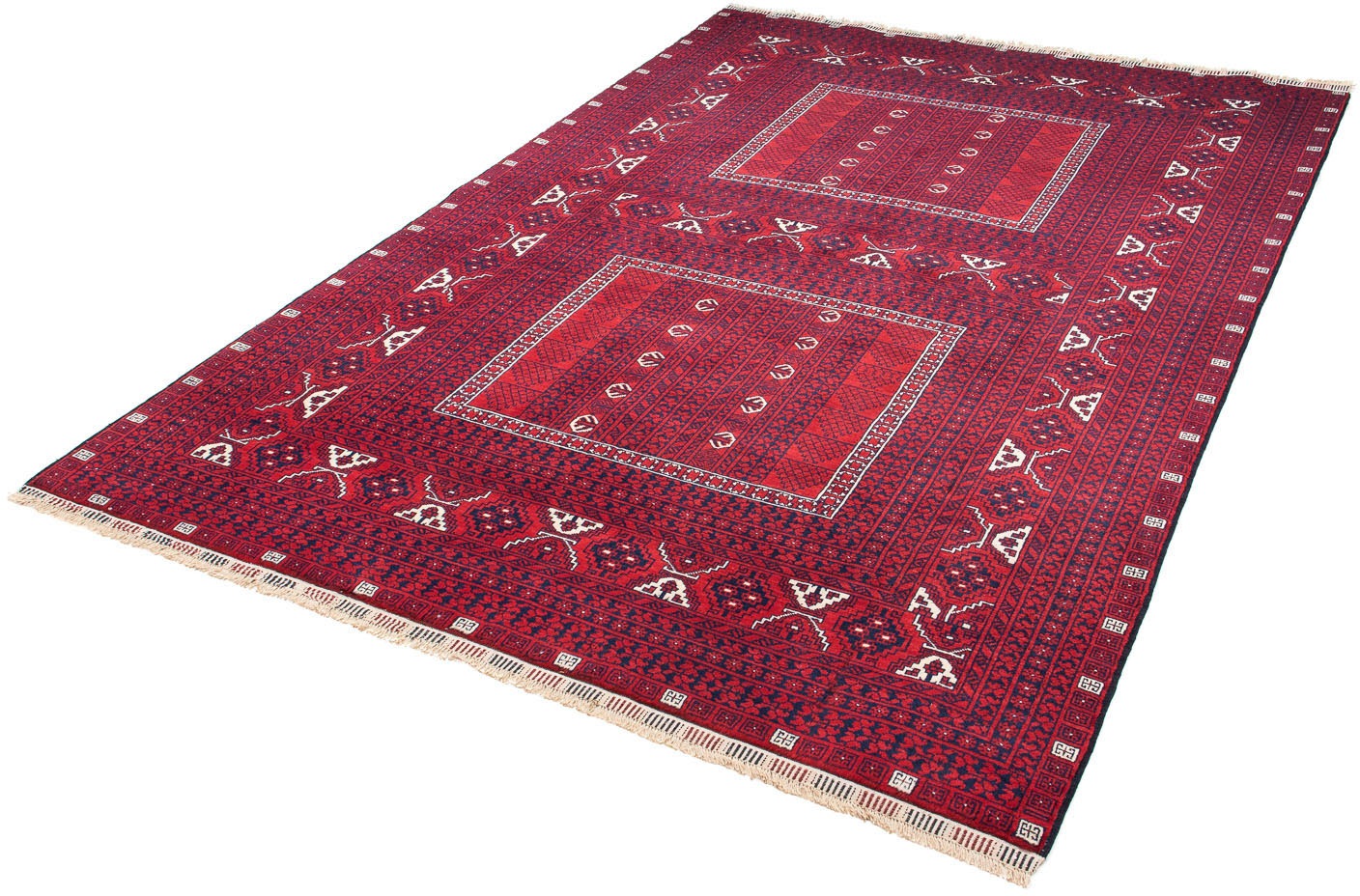 Image of morgenland Orientteppich »Turkaman - 233 x 157 cm - dunkelrot«, rechteckig, 6 mm Höhe, Wohnzimmer, Handgeknüpft, Einzelstück mit Zertifikat bei Ackermann Versand Schweiz
