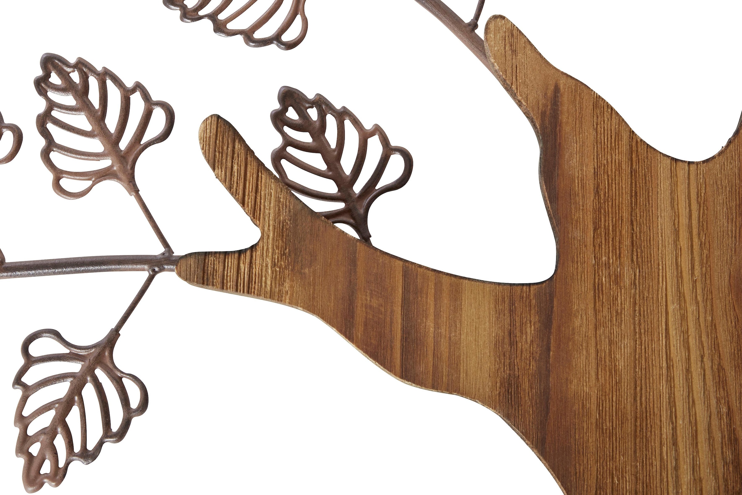 LIVING AND à Holz und MORE »Baum«, Metall bas HOFMANN prix Materialmix Wanddekoobjekt aus
