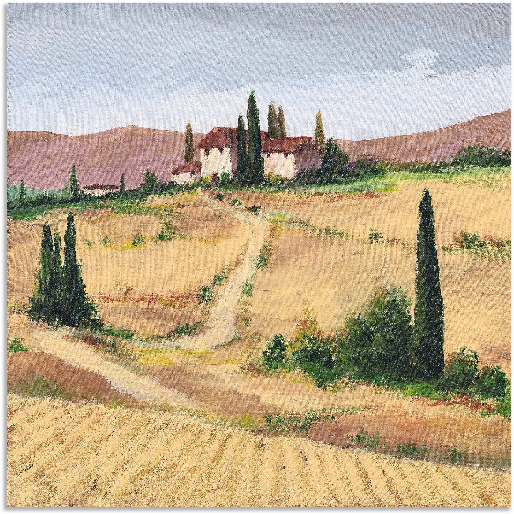 Image of Artland Wandbild »Die toskanische Landschaft I«, Bilder von Europa, (1 St.), in vielen Grössen & Produktarten - Alubild / Outdoorbild für den Aussenbereich, Leinwandbild, Poster, Wandaufkleber / Wandtattoo auch für Badezimmer geeignet bei Ackermann Versan