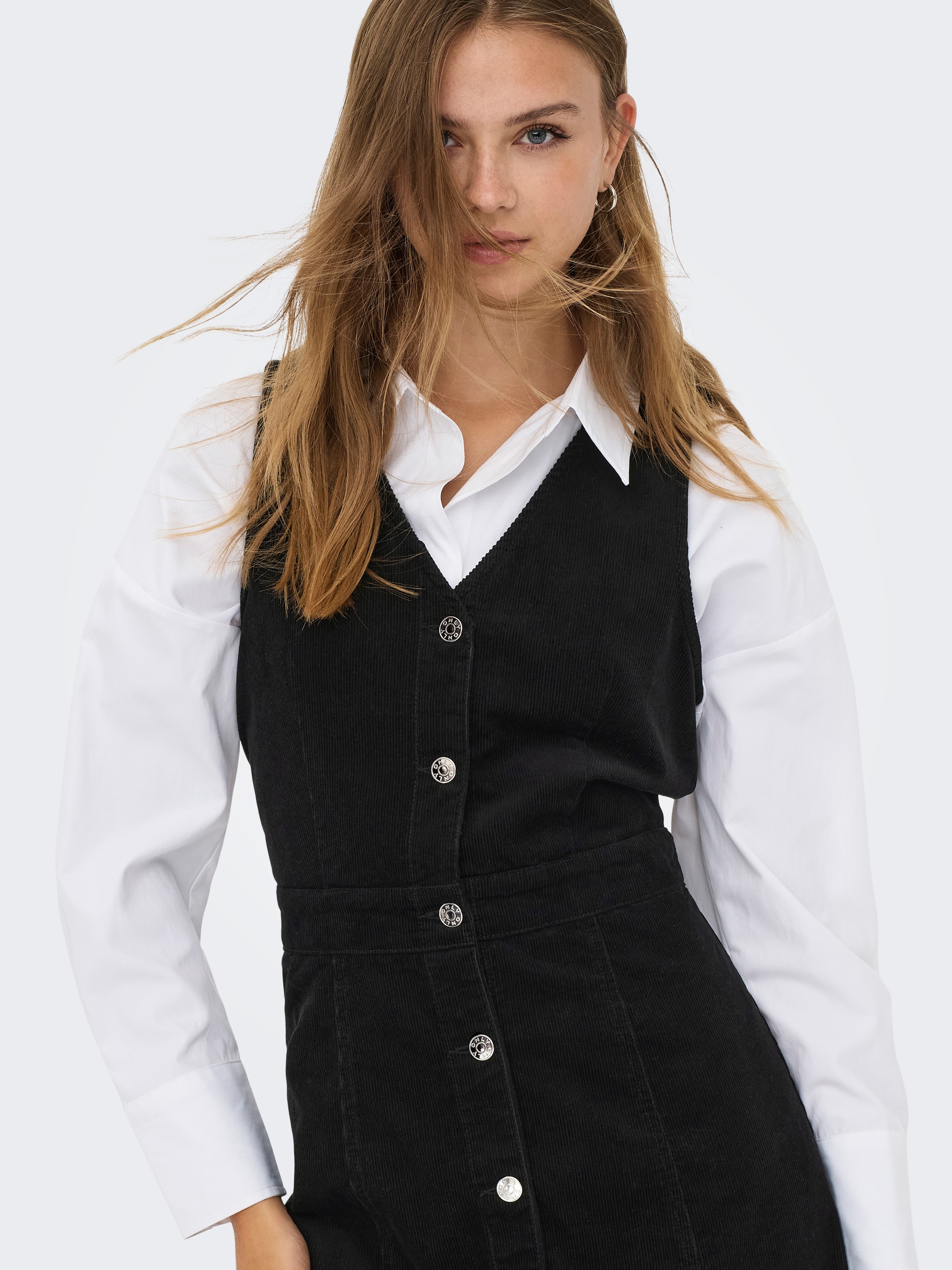 ONLY Cordkleid »ONLMOXIE S/L BUT CORD DRESS CC PNT« Baumwolle, regular fit