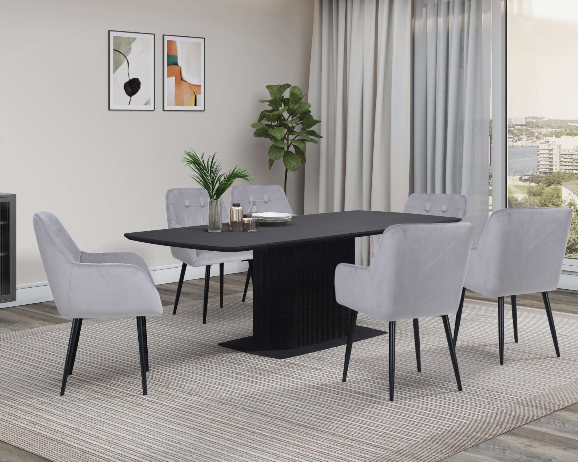 GOODproduct Esszimmerstuhl »Bostony« () 2 Stk.gepolsterte Rückenlehne, Armlehne und Sitzfläche, Sitzhöhe 49 cm