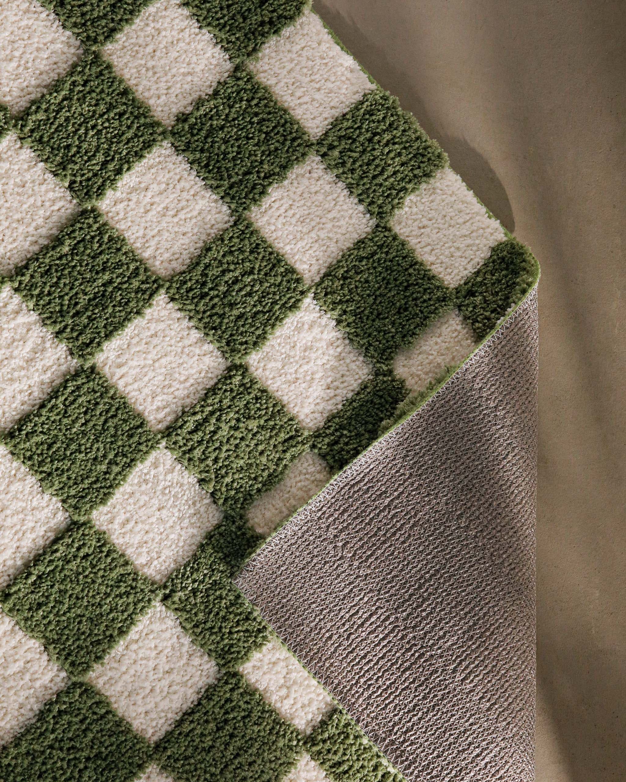 Wecon home Tapis de bain »Bobbi« Höhe 25 mm revêtement antidérapant Séchage rapide Tapis de bain, motif damier, doux, antidérapant, lavable