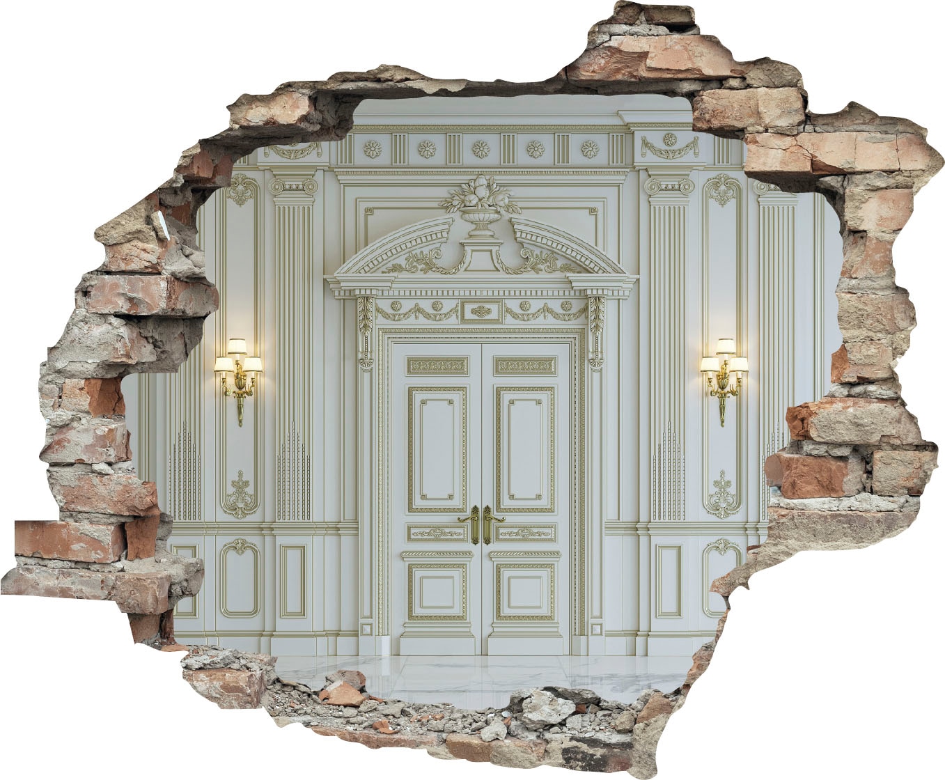 Image of queence Wandtattoo "Tür" Wandsticker, Wandbild, selbstklebend, 3D, Wanddurchbruch