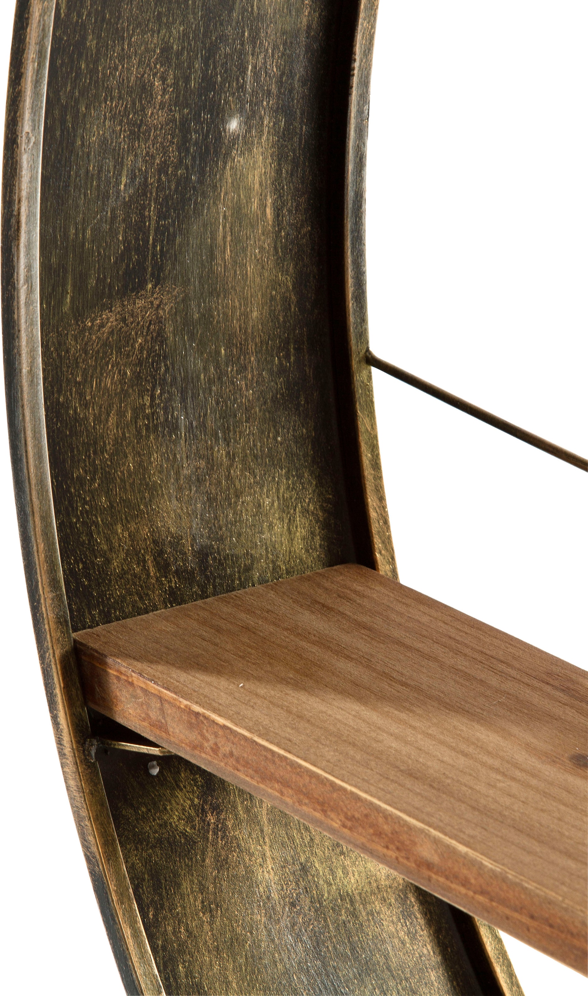 my Flair Wandregal »Graeco«, Holz & Metall, Runde Form, 2 Ablageböden, fertig montiert