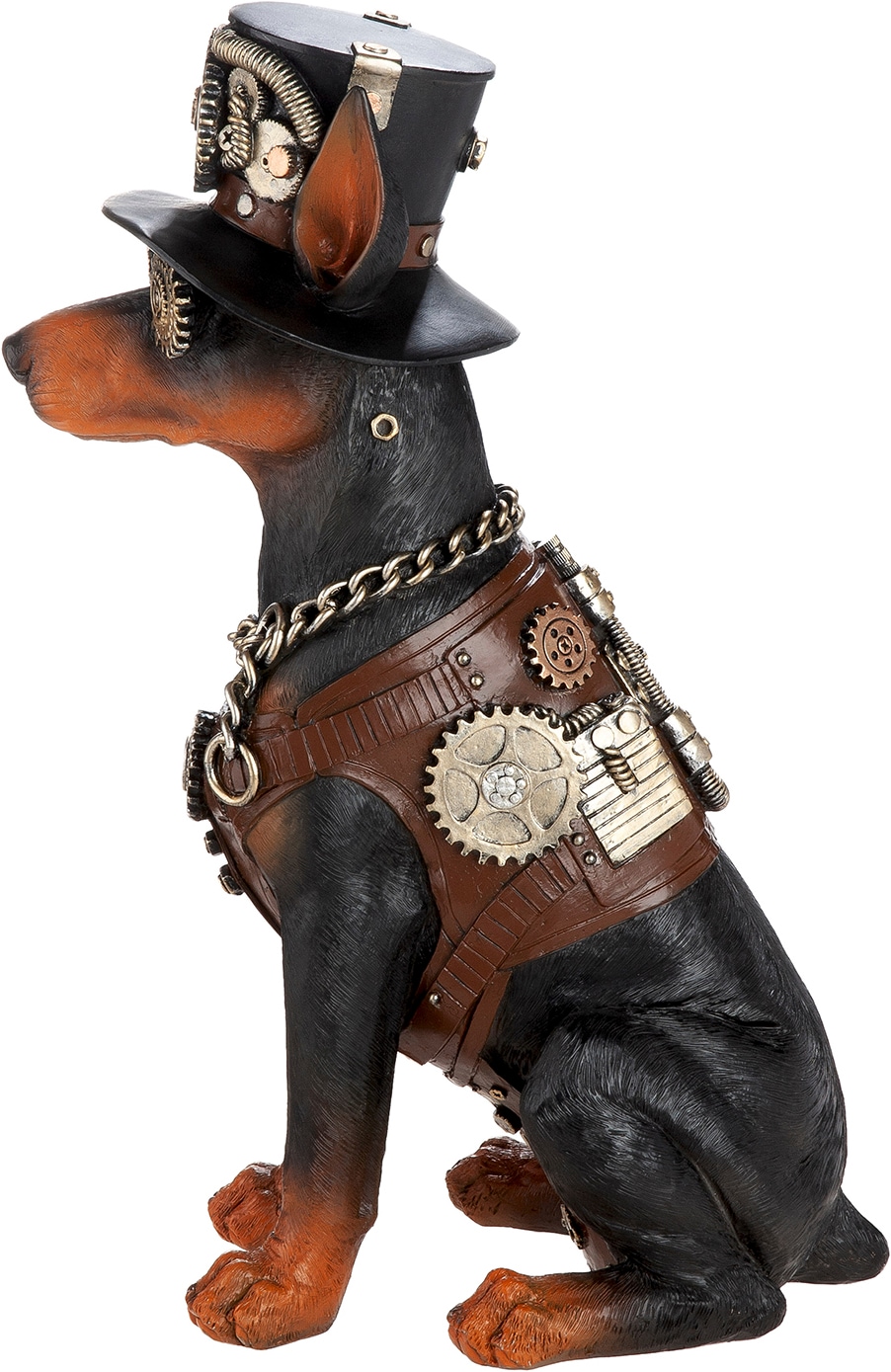 GILDE Sculpture »Figur Dobermann Steampunk Doberman« Sculpture de chien Dobermann style steampunk engrenages chapeau personnage fantastique