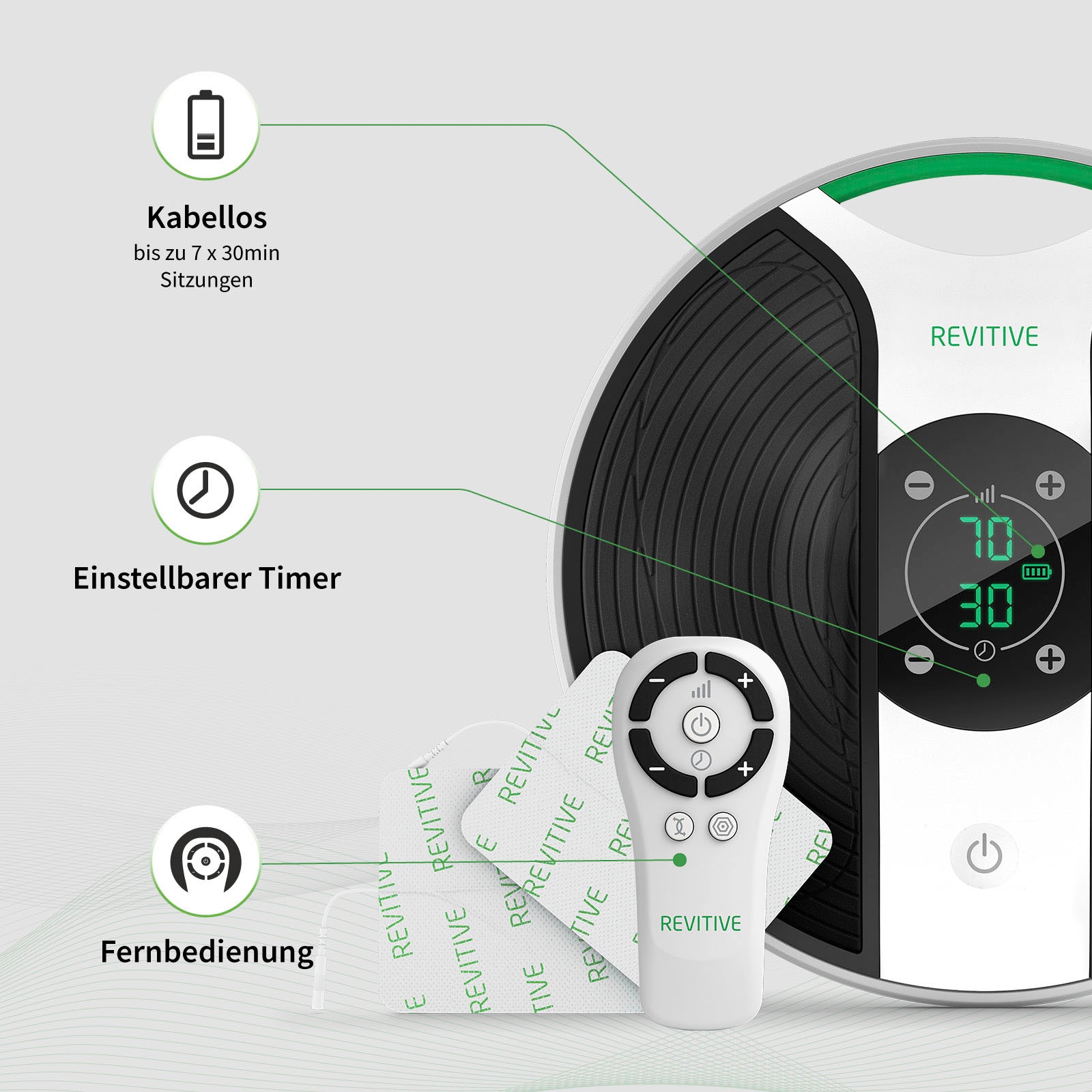 REVITIVE EMS-Fussmassage-Gerät »Medic Plus Knie Durchblutungs-Stimulator« Lindert Beschwerden, schlechte Durchblutung, Schwellungen, Krämpfe