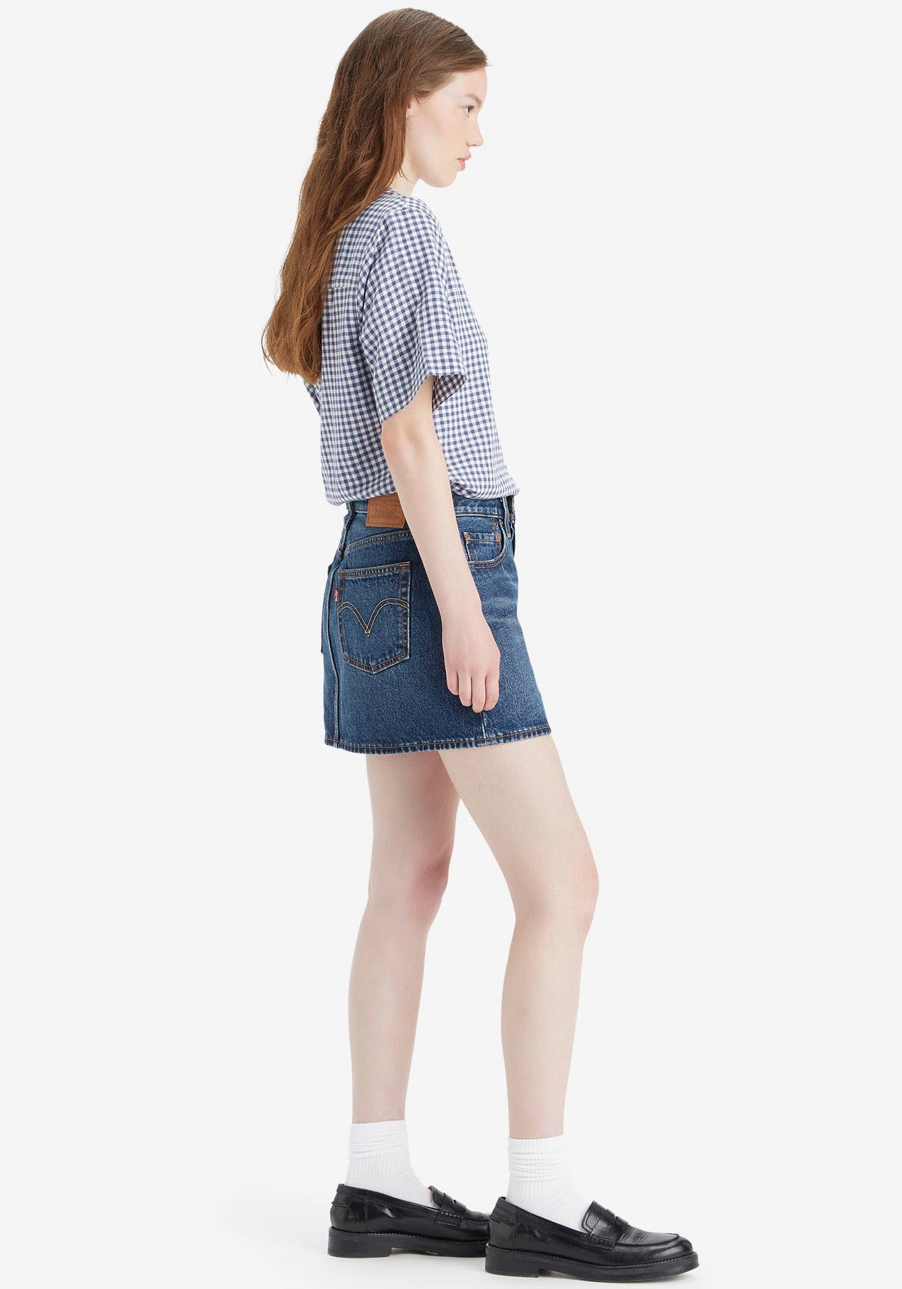 Levi's® Jeansrock »ICON SKIRT«, mit Used-Effekten und ausgefransten Kanten