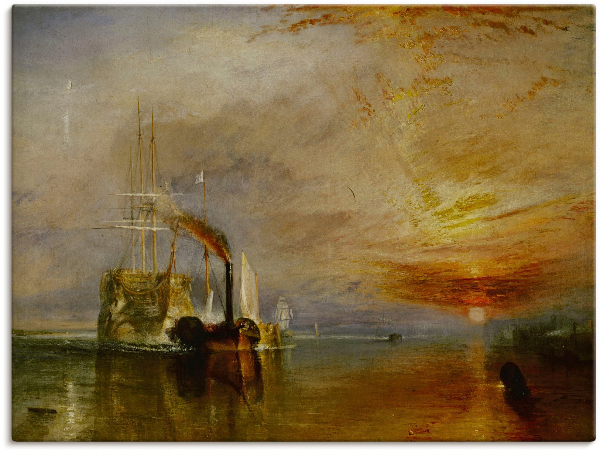Image of Artland Leinwandbild "Die Temeraire an ihrem Ankerplatz" Gewässer 1 Stk. tlg. auf Holzrahmen gespannt
