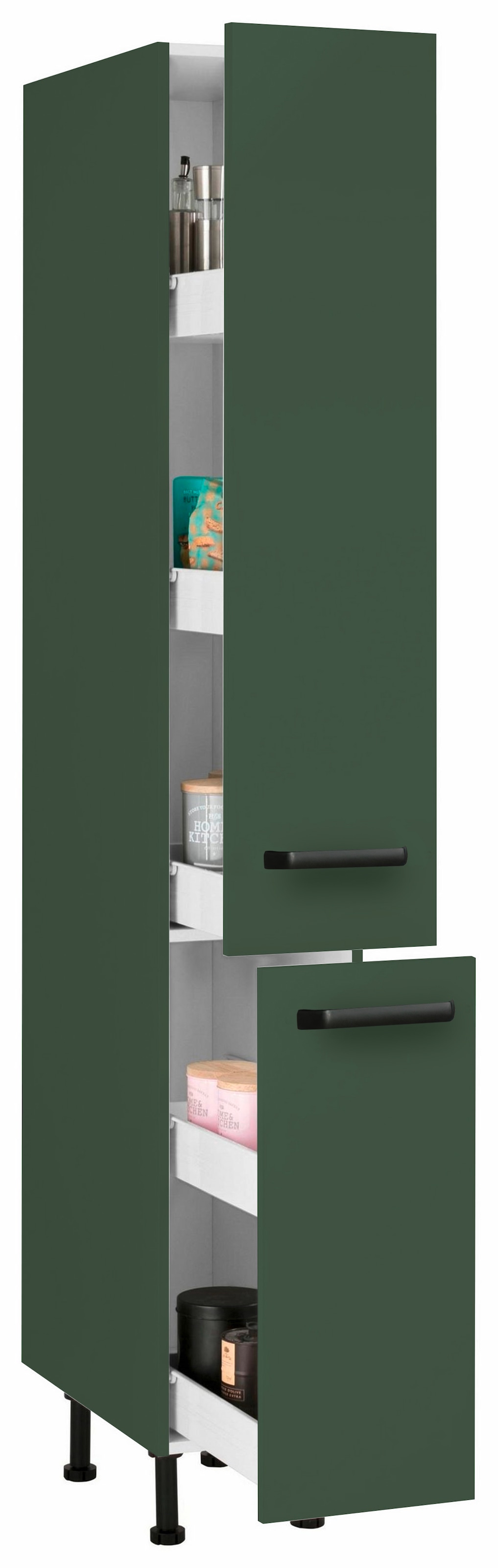 wiho Küchen Apothekerschrank »Simi« Soft-Close-Funktion in Schubkästen und Auszügen, verstellbare Füsse