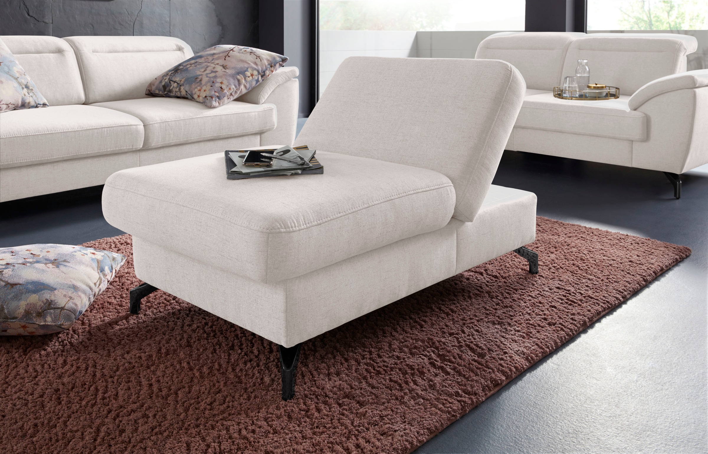 sit&more Hocker »Percy« Fusshöhe 12 cm, mit Klappfunktion, wahlweise in 2 Fussfarben