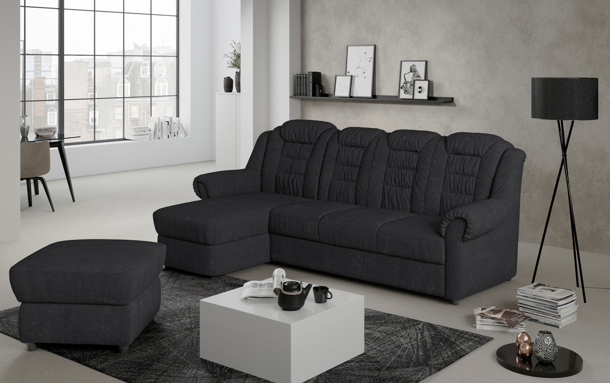 Image of Home affaire Ecksofa "Boston L-Form" mit hoher Rückenlehne, wahlweise mit Schlaffunktion