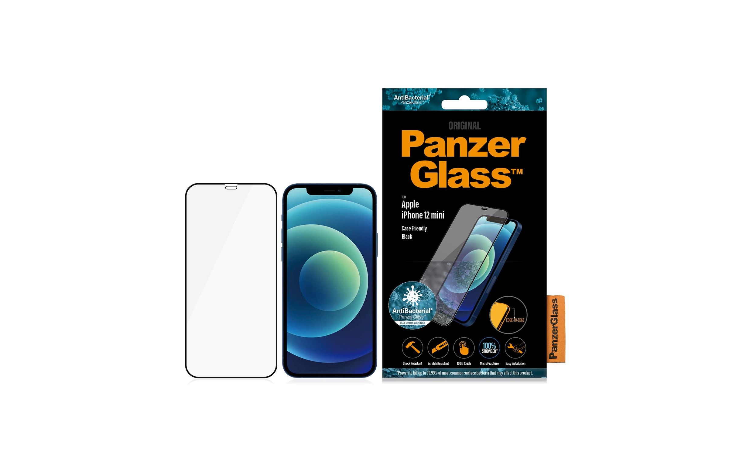 PanzerGlass Displayschutzglas »Displayschutz Case«, für iPhone 12 mini, Mit Rahmen