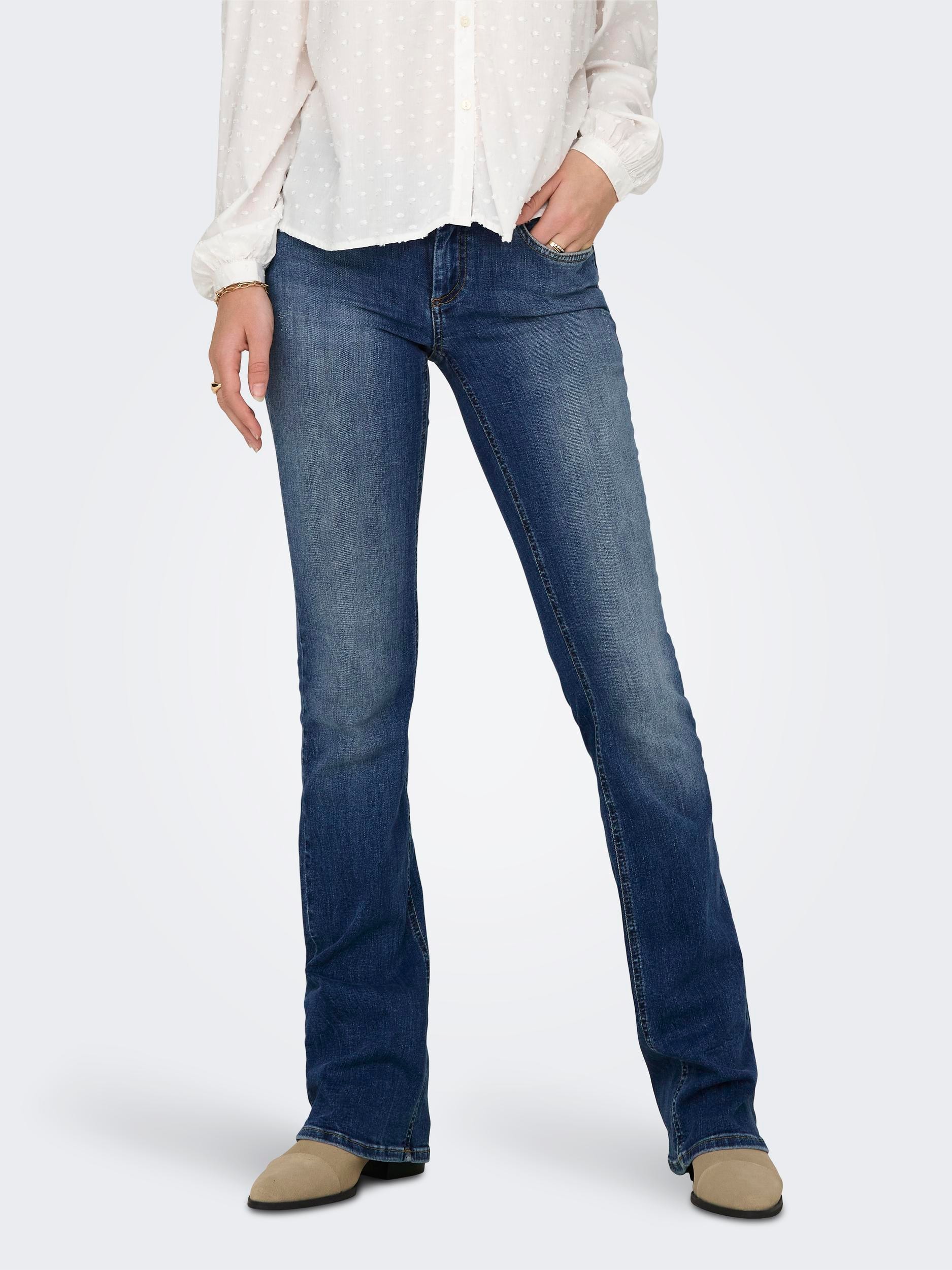 Image of ONLY Bootcut-Jeans "ONLBLUSH – Bootcut-Jeans mit niedriger Leibhöhe und Stretch" Baumwollmischung, bootcut fit
