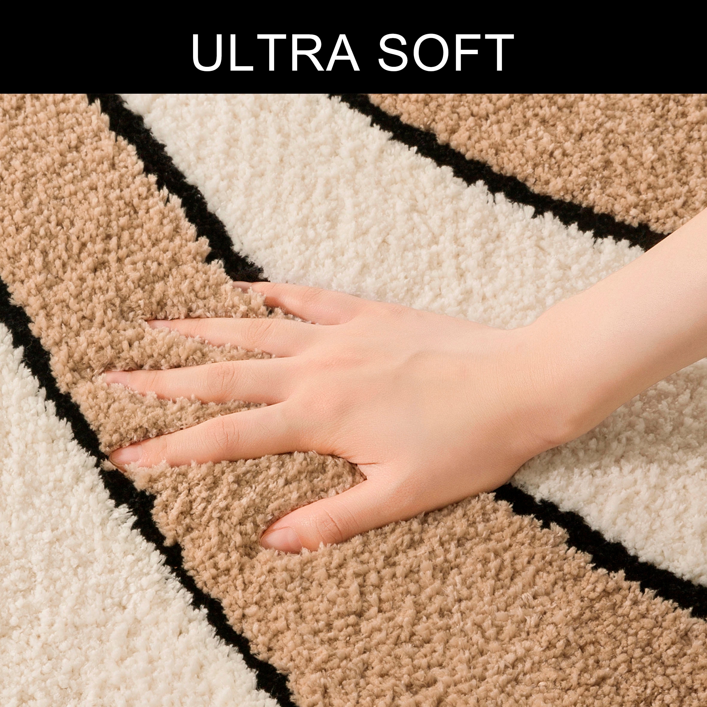 my home Badematte »Anna, Badvorleger, Badezimmer Teppich«, rutschhemmend beschichtet, fussbodenheizungsgeeignet-schnell trocknend, Badteppich, Hoch Tief Effekt, Modern, Weich, Wellen