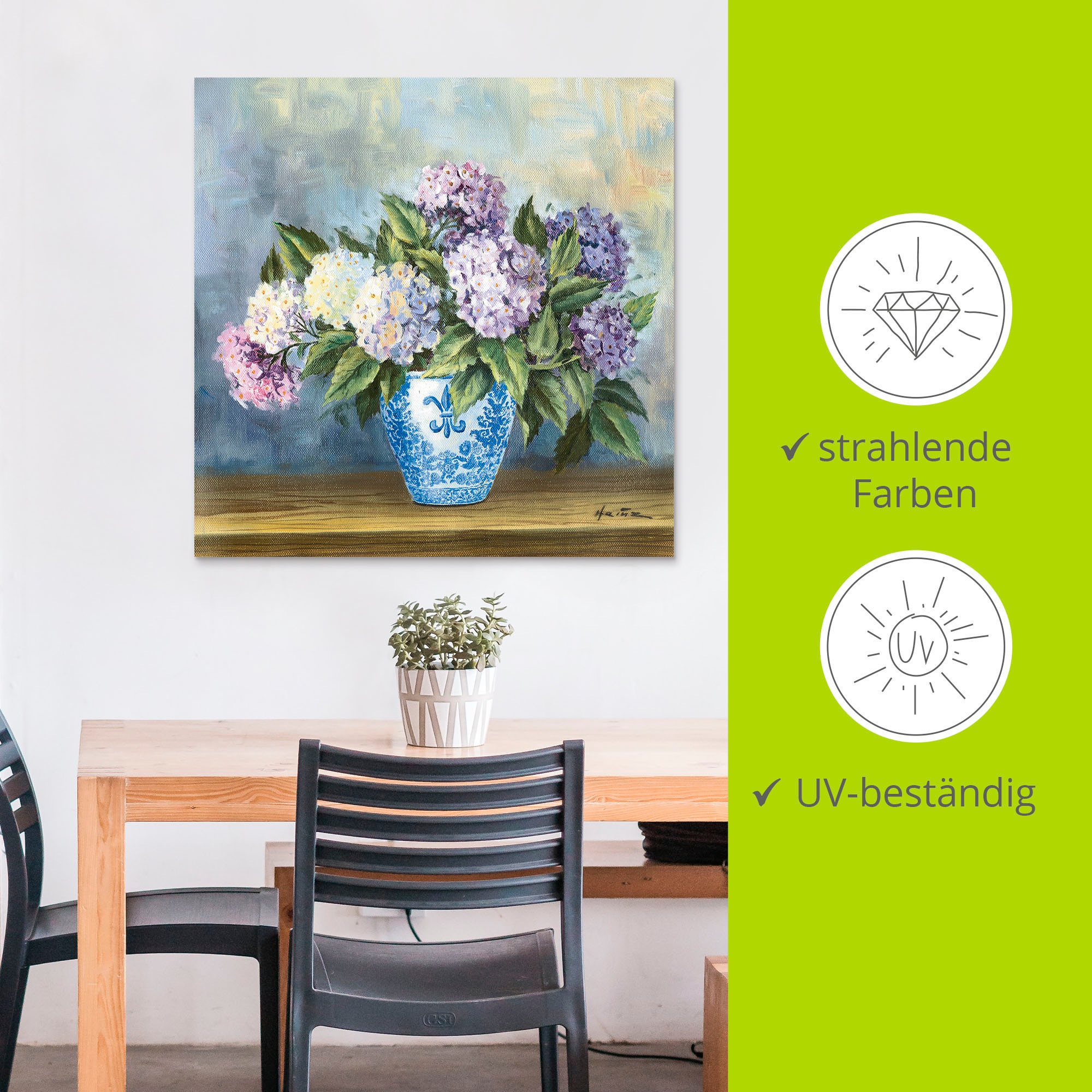 Artland Wandbild »Hortensien«, Blumenbilder, (1 St.), als Alubild, Outdoorbild, Leinwandbild in verschied. Grössen