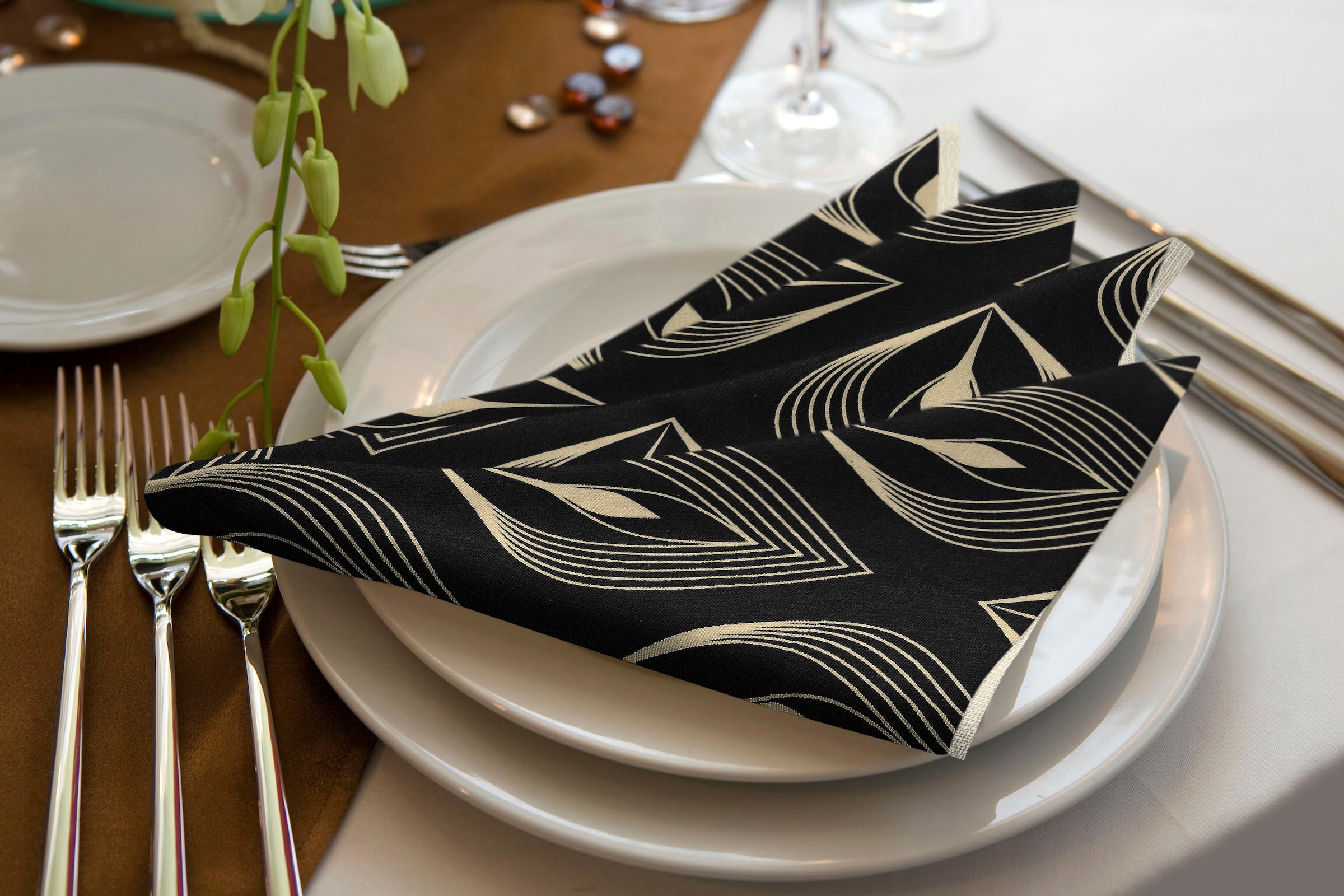 Image of Adam Stoffserviette "Feathers" GOTS organic,zertifiziert durch CERES 0242Made in Germany