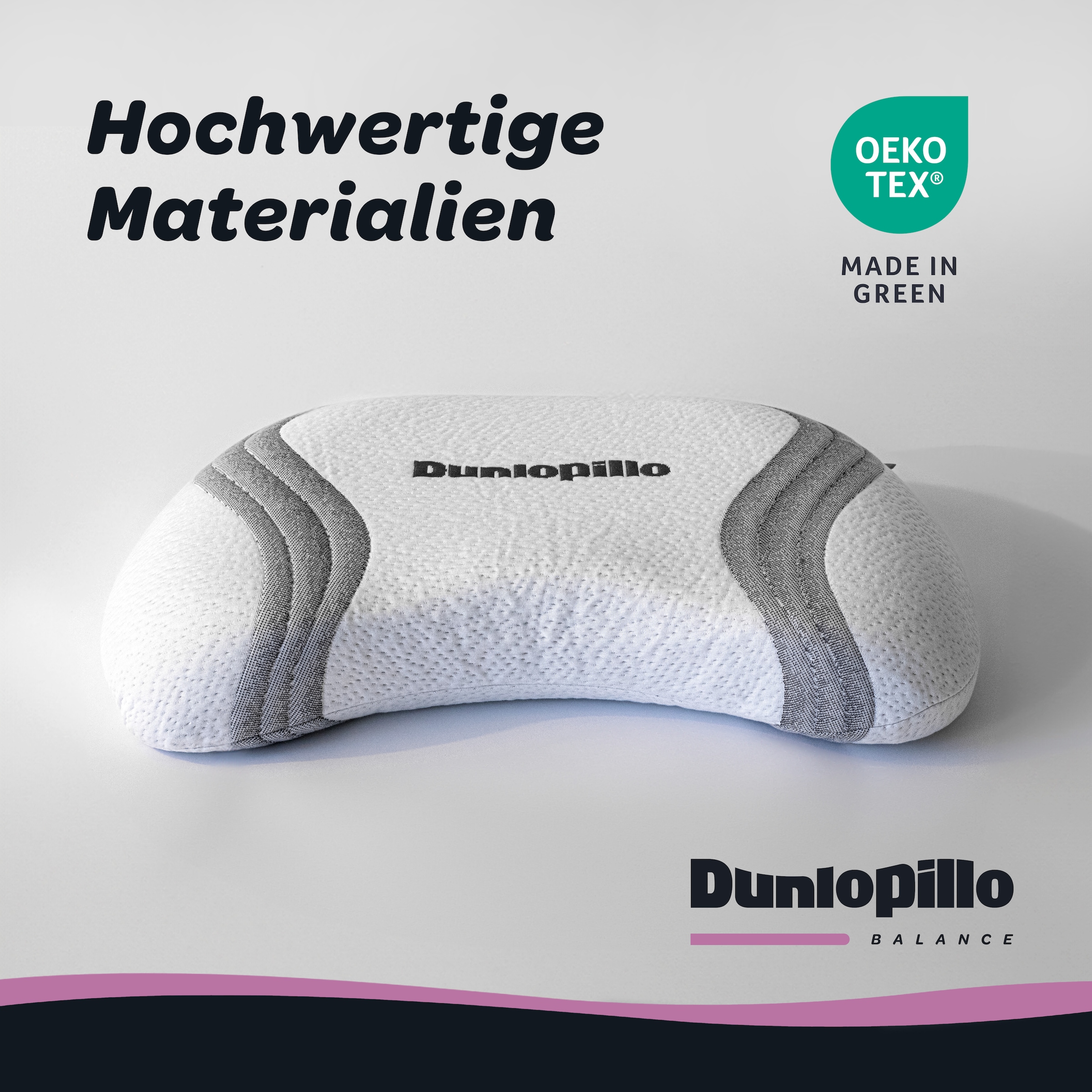Dunlopillo Nackenstützkissen »Anti-Aging, NEUHEIT, Nackenstützkissen mit zwei Kernkomponenten« Füllung: Viskoschaum 1 Stk. tlg. in Grösse 38 x 53 x 9 cm, für variable Höhenanpassung 7 oder 9 cm