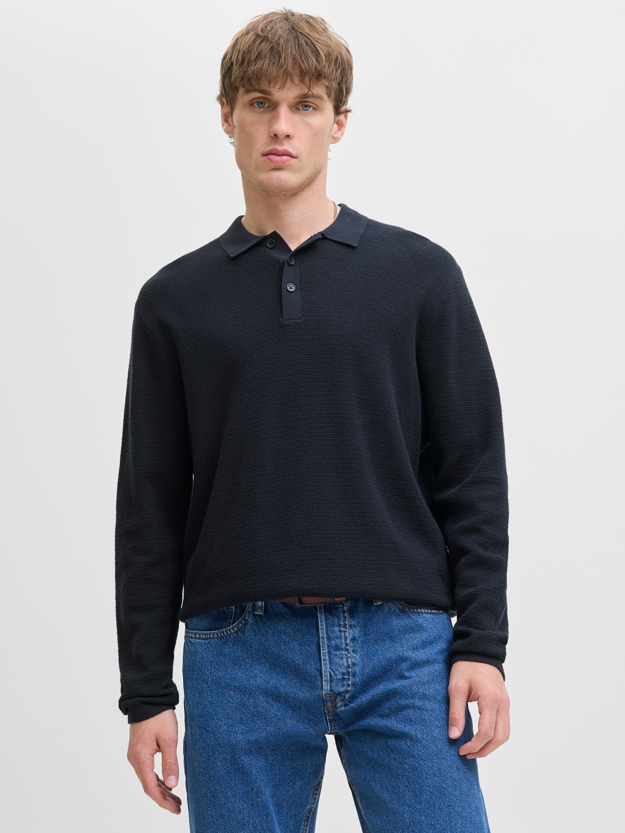 Jack & Jones Strickpullover »JJEGEORGE KNIT POLO LS SN«