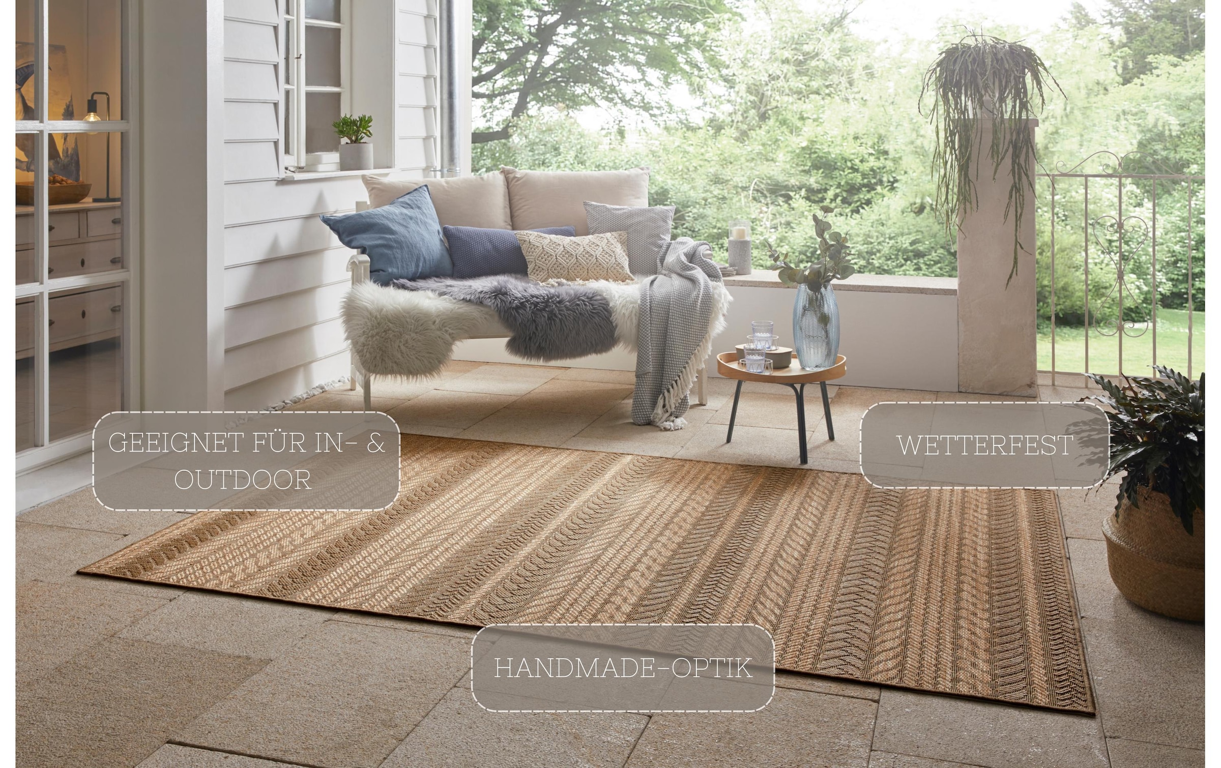 HANSE Home Teppich »Granado« rechteckig 6 mm Höhe In- und Outdoor, Sisal Optik, Robust, Pflegeleicht, Flachgewebe