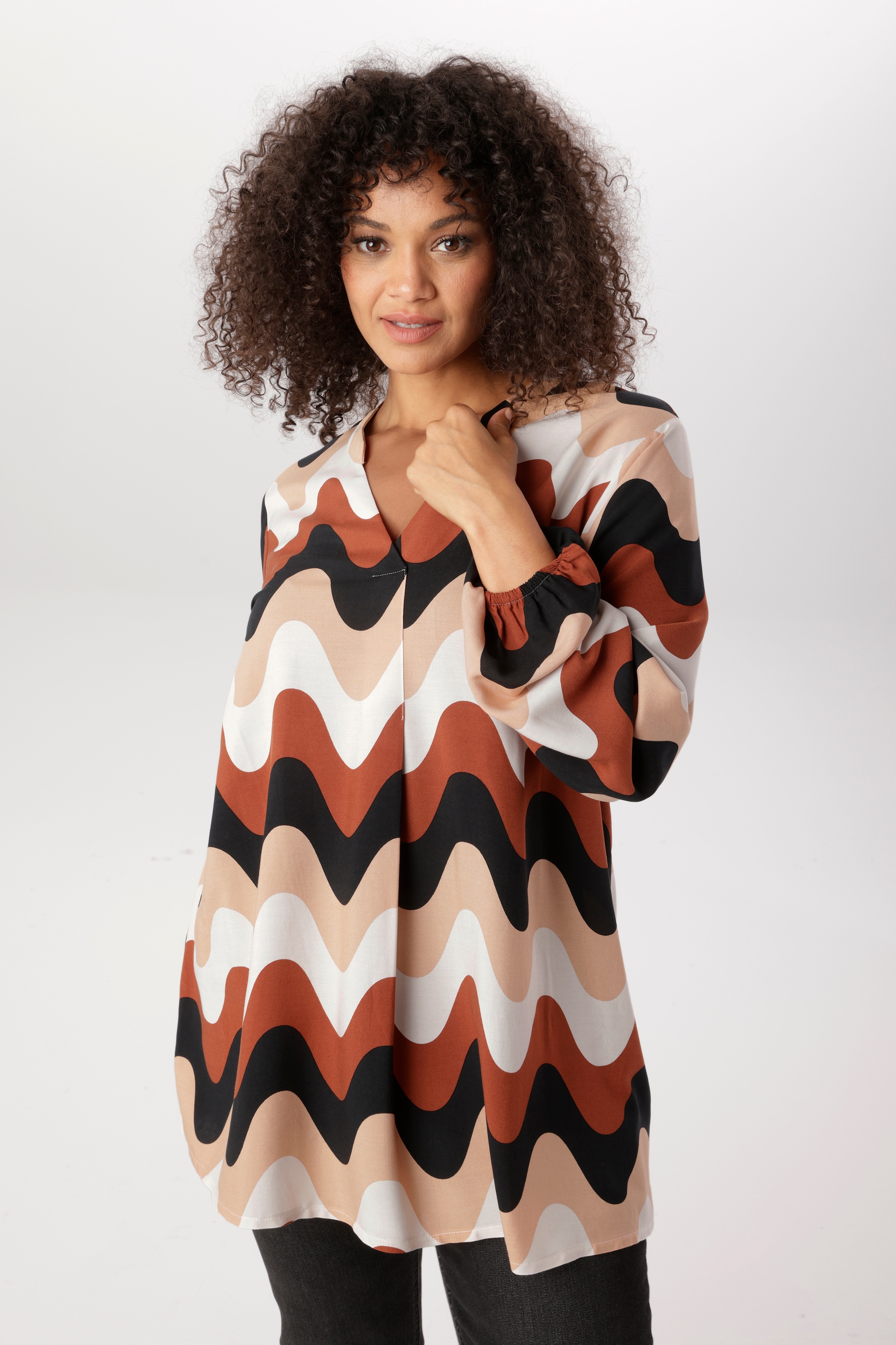 Image of Aniston PLUS Schlupfbluse in tollem Retroprint - NEUE KOLLEKTION