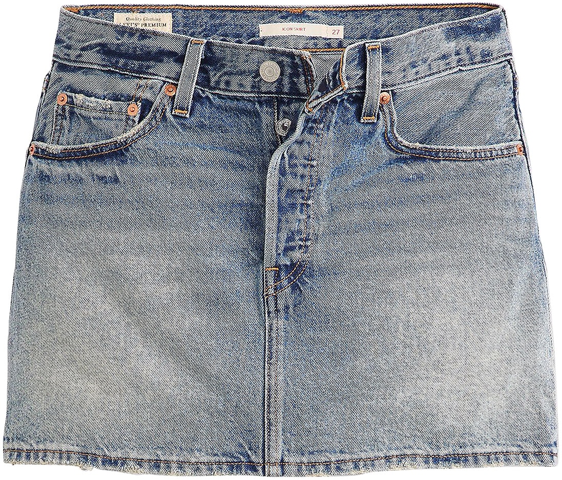 Levi's® Jeansrock »ICON SKIRT«, mit Used-Effekten und ausgefransten Kanten