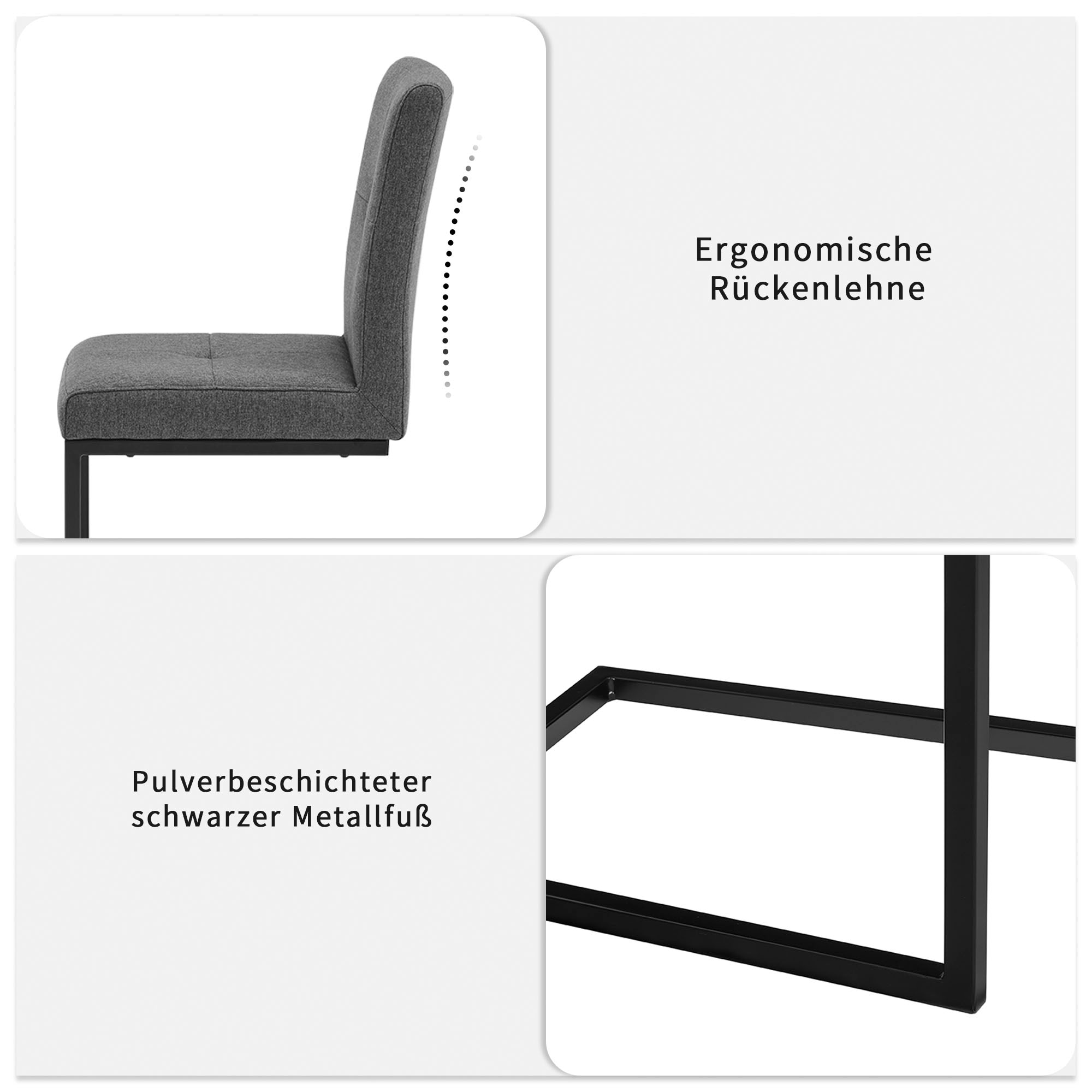 GOODproduct Essgruppe »Gellina« Set, 4 tlg. ausziehbarer Esstisch, Freischwinger, Sitzbank mit Rückenlehne