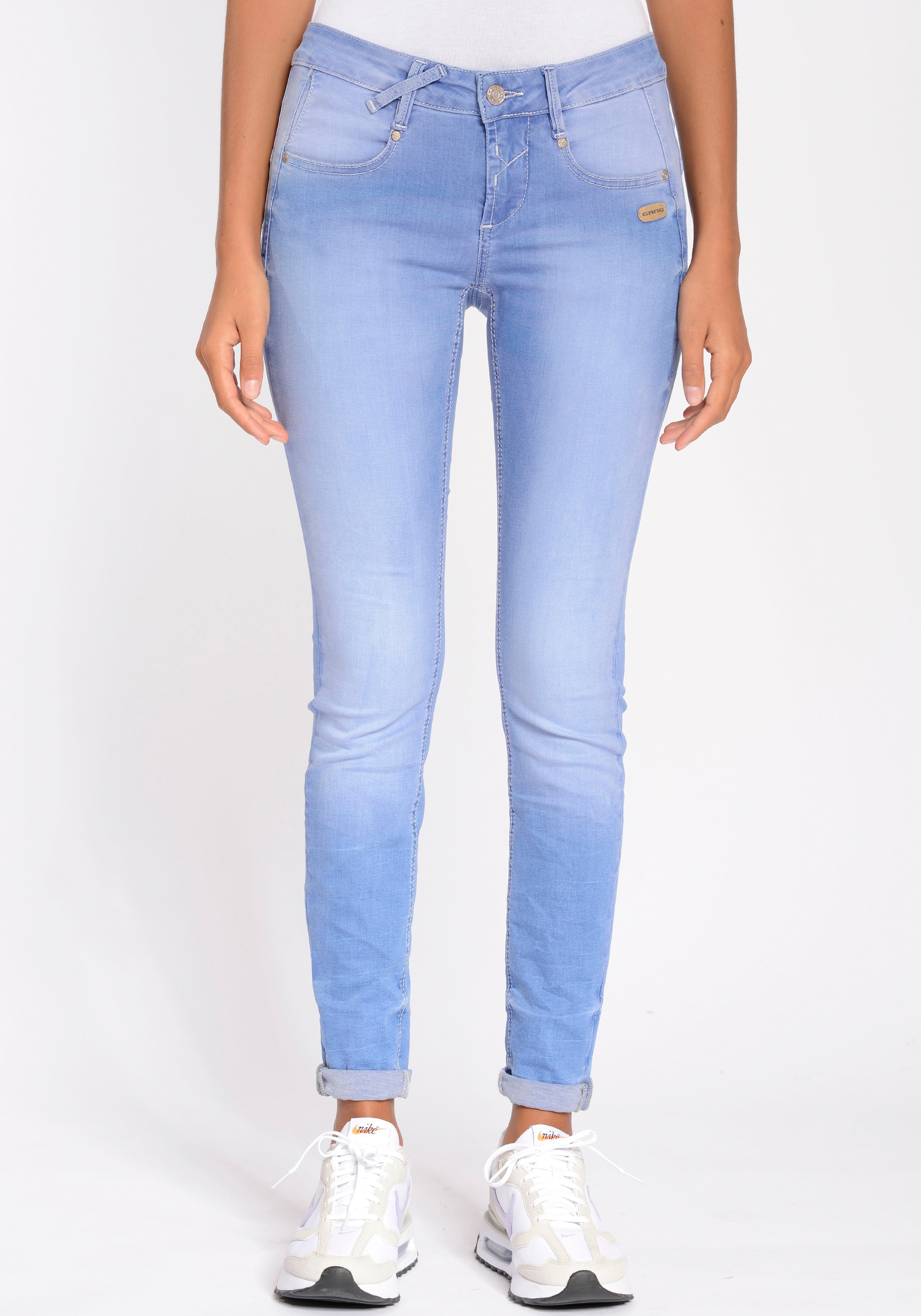 GANG Skinny-fit-Jeans »94NELE«, mit Stretch und seitlichen Dreieckseinsätzen