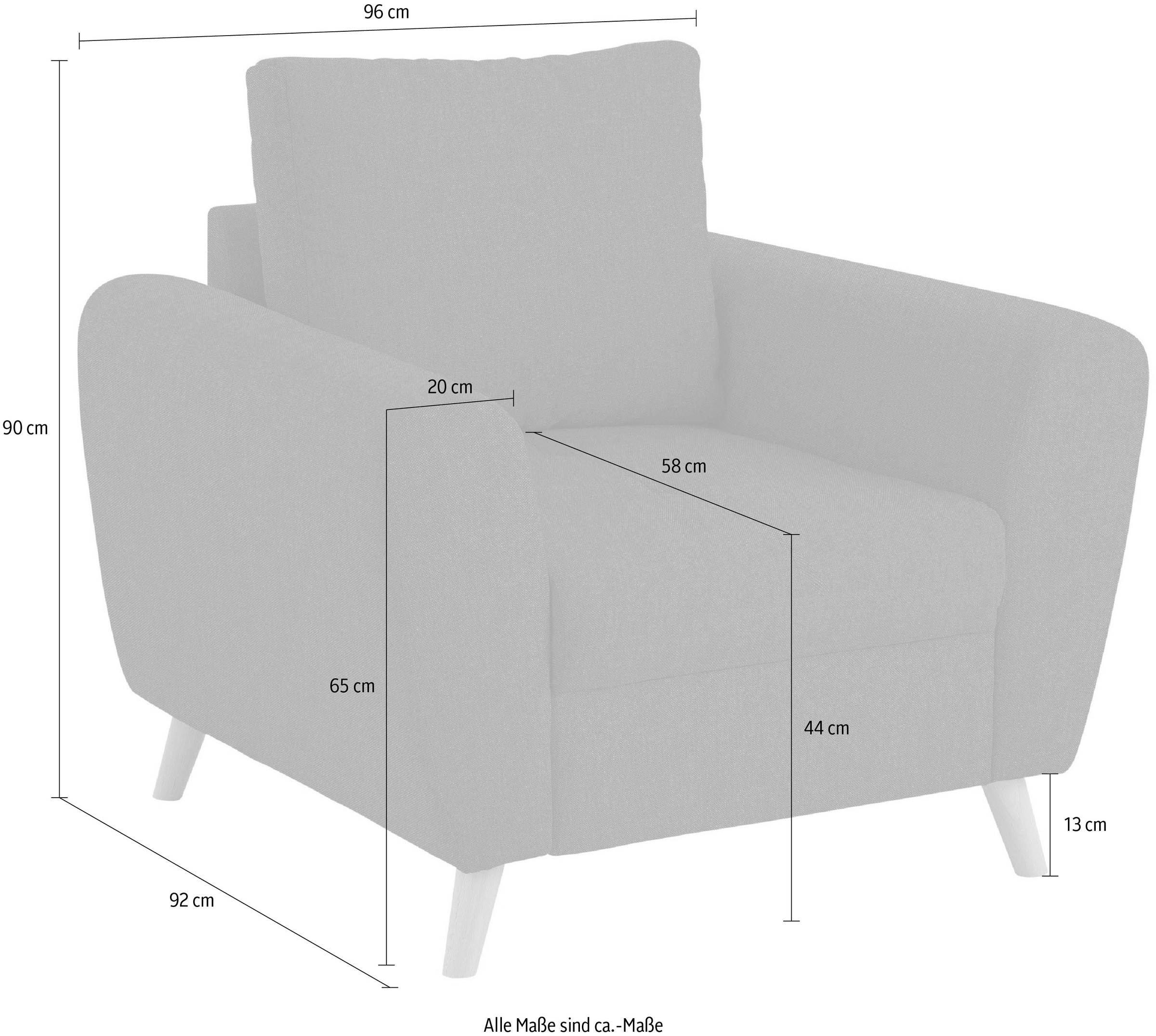 Home affaire Sessel »Fanö2«, kaufen skandinavisches Sitzbereich, mit Design Steppung im feiner