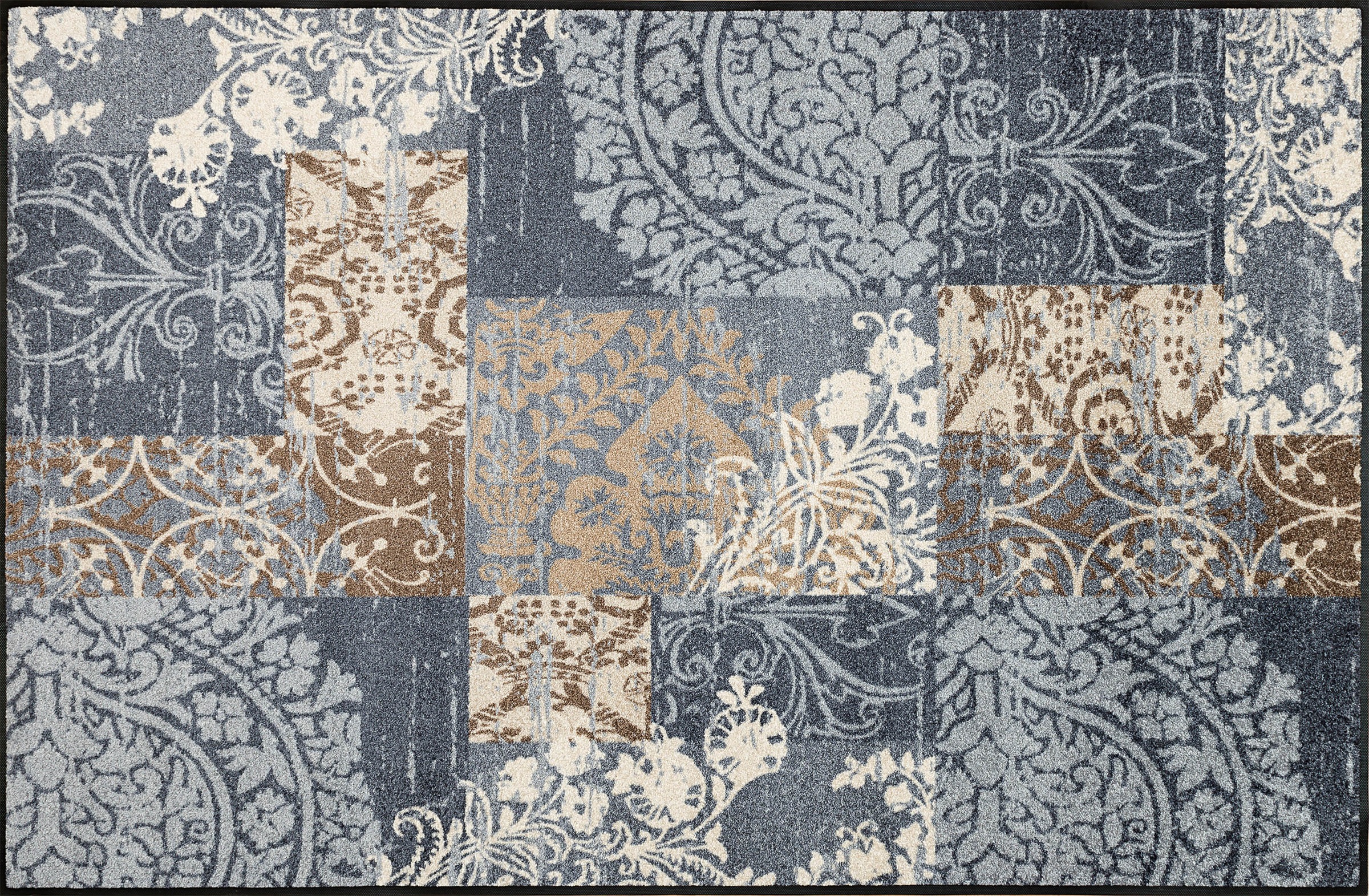 Image of wash+dry by Kleen-Tex Läufer "Armonia" rechteckig 7 mm Höhe Schmutzfangläufer, Patchwork Design, Ornamente, rutschhemmend