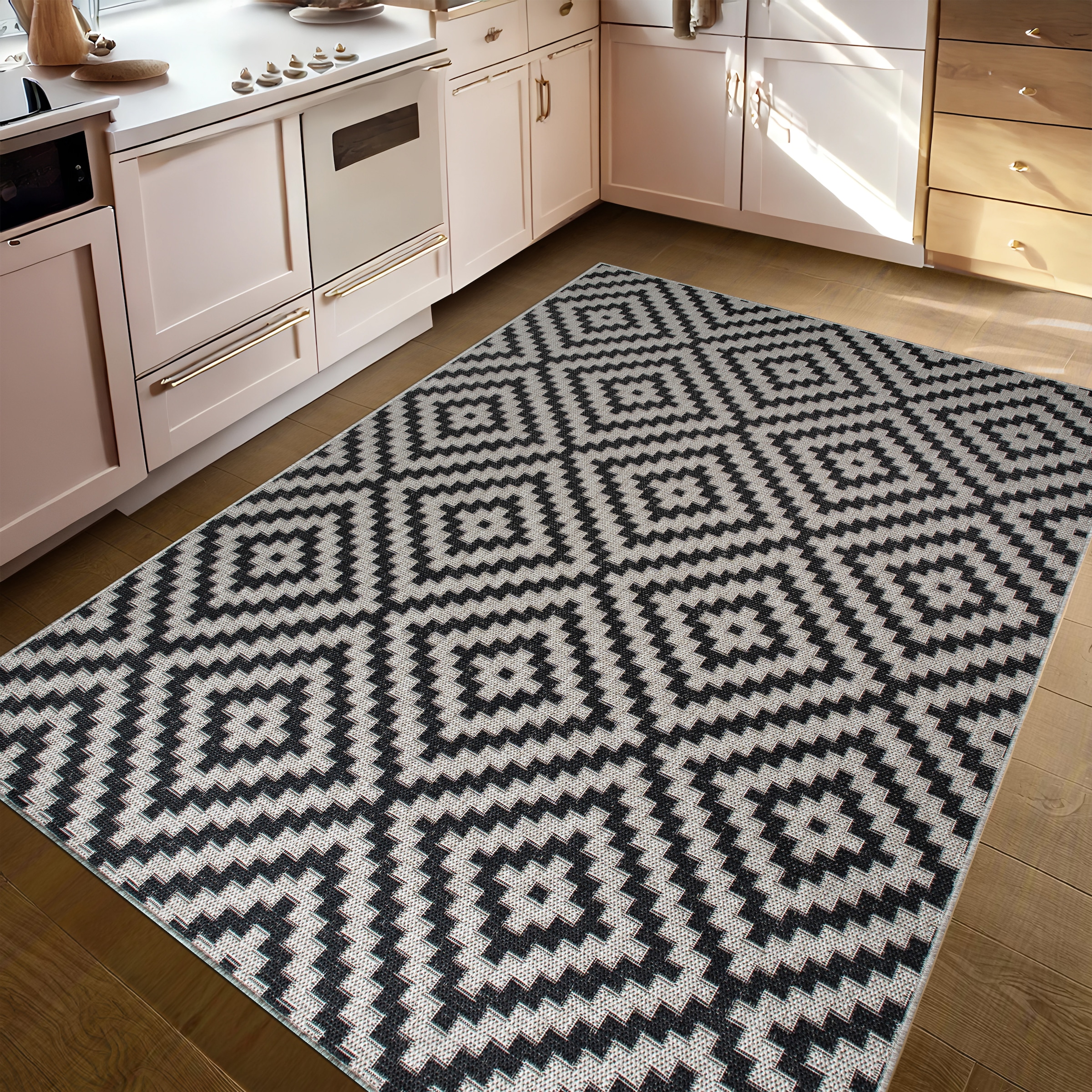 my home Teppich »Cordoba auch als Läufer erhältlich« rechteckig 3 mm Höhe In- und Outdoor geeignet, Sisal-Optik, Wetterfest & UV-beständig, Boho