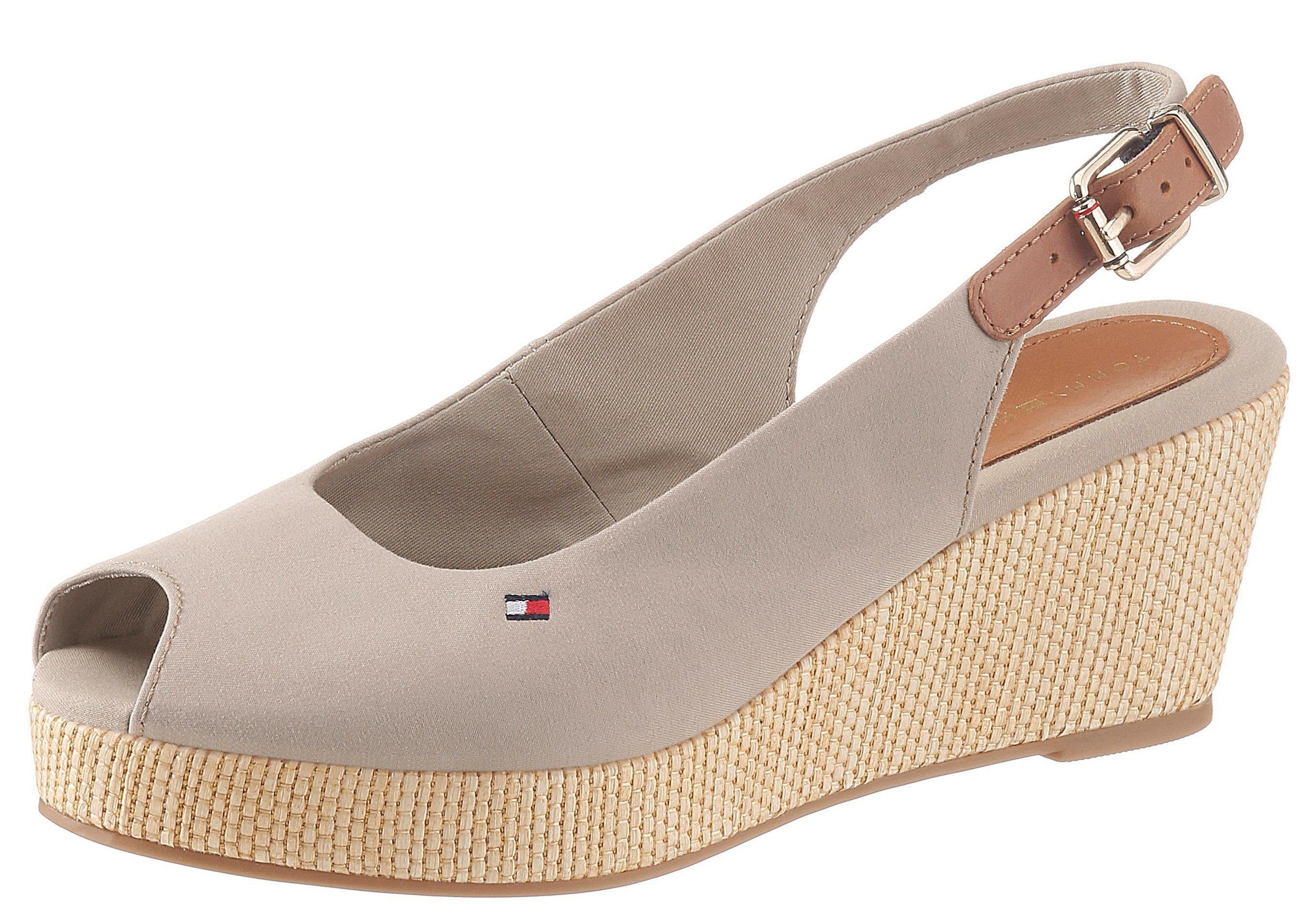 Tommy Hilfiger Sandalette »ICONIC ELBA SLING BACK WEDGE«, mit Jutebesatz kaufen