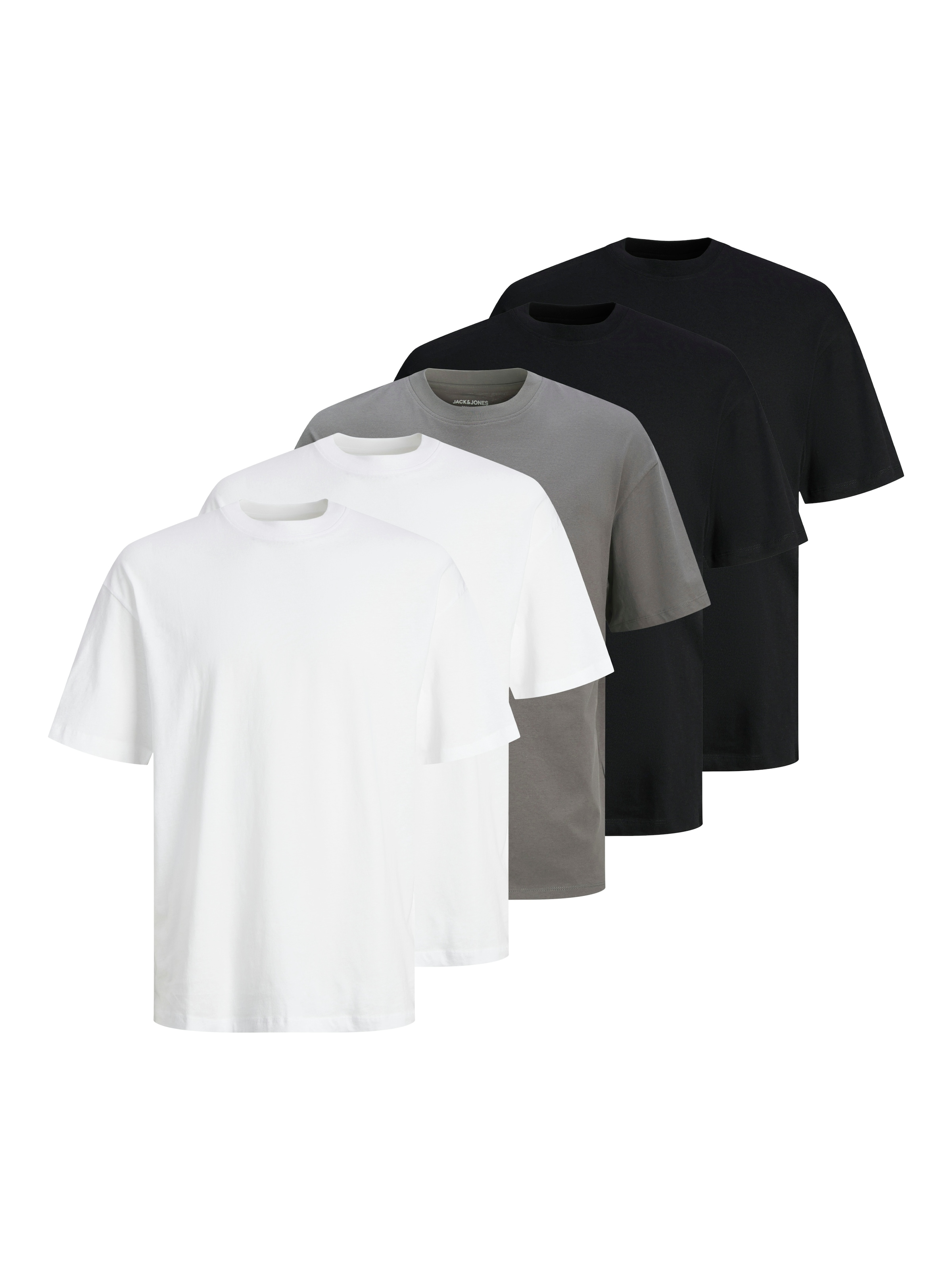 Image of Jack & Jones Kurzarmshirt "JJHUGO LOOSE TEE SS CREW NECK 5PK MP" Packung, 5 Stk. Baumwolle, loose fit