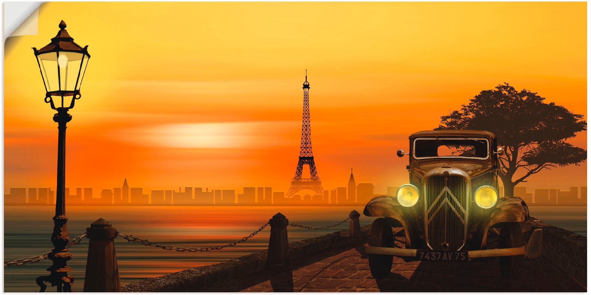 Image of Artland Wandbild »Paris Nostalgie«, Auto, (1 St.), in vielen Grössen & Produktarten -Leinwandbild, Poster, Wandaufkleber / Wandtattoo auch für Badezimmer geeignet bei Ackermann Versand Schweiz