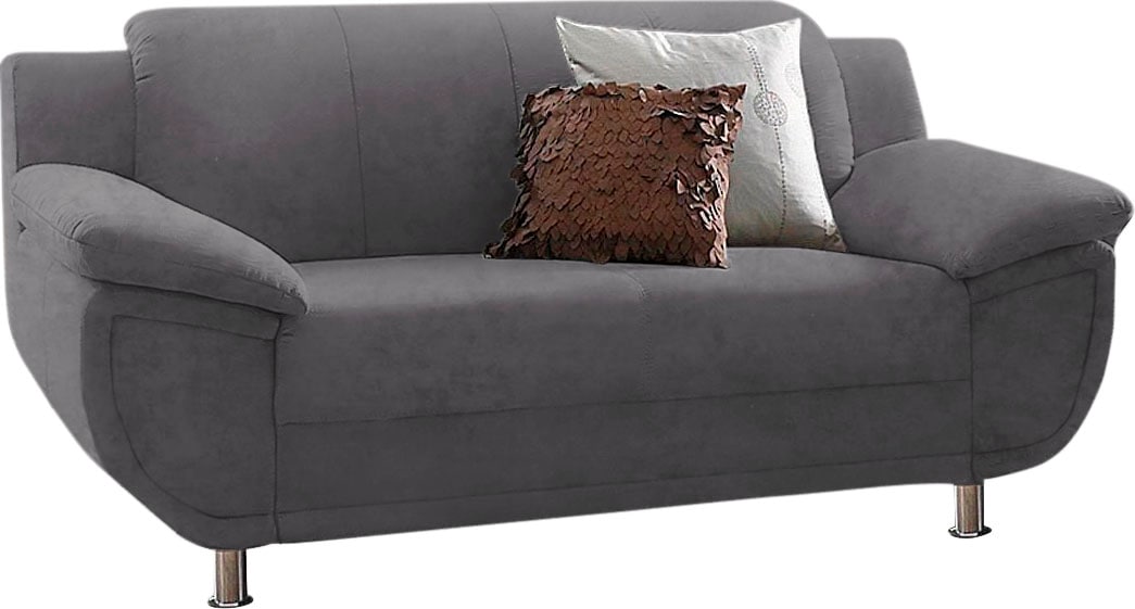 TRENDMANUFAKTUR 2-Sitzer »Rondo, Breite 178 cm, breite Armlehnen, Füsse chromfarben« Couch wahlweise mit Federkern und in verschiedenen Bezügen bestellbar